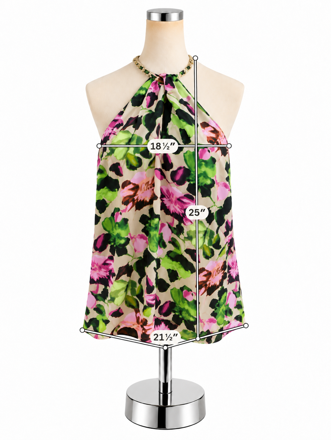 INC International Concepts Floral Chain Halter Top Size Large - ONLINE ONLY