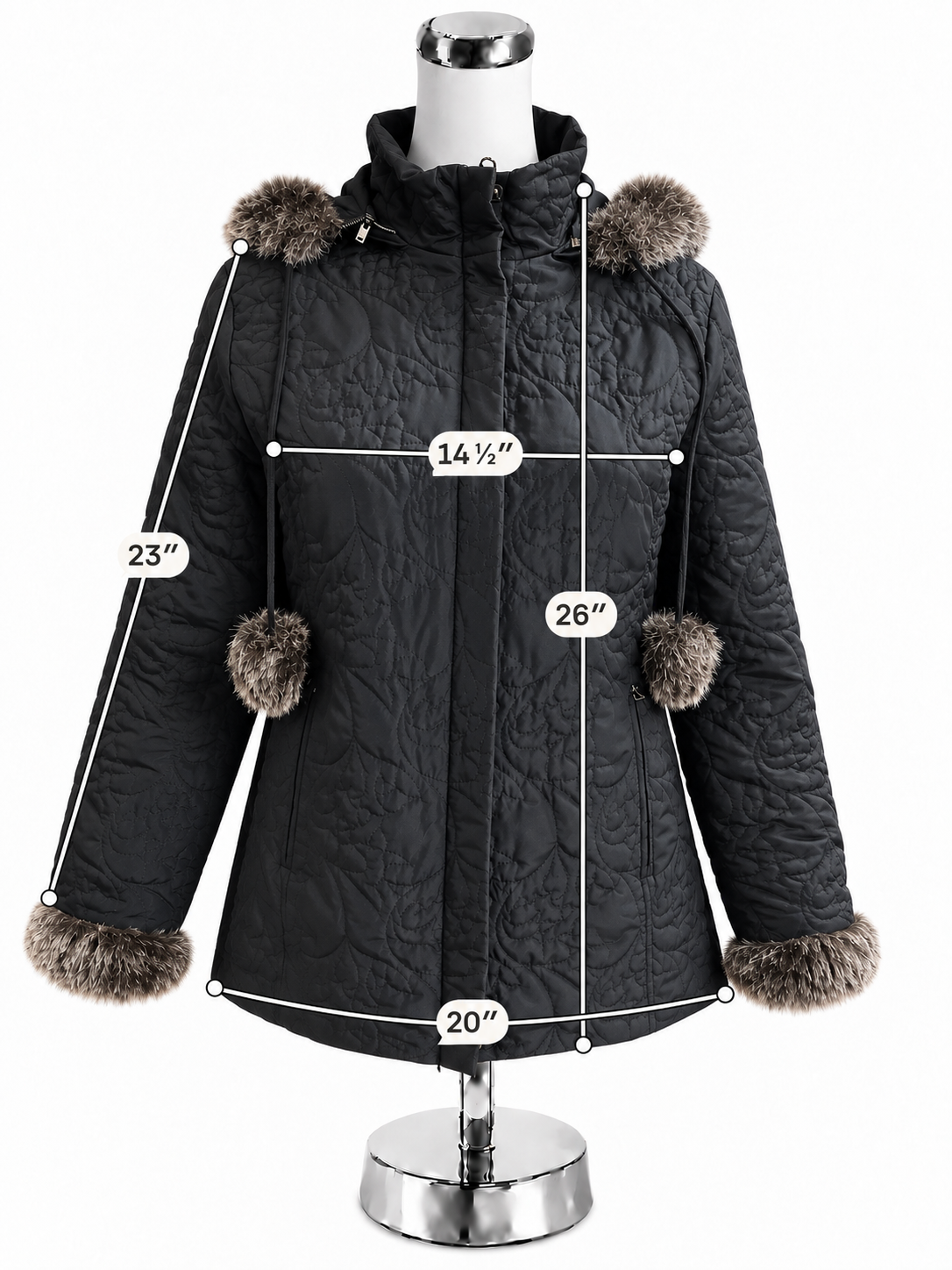 cabi Size Medium Black Fur Pre-Owned Jacket