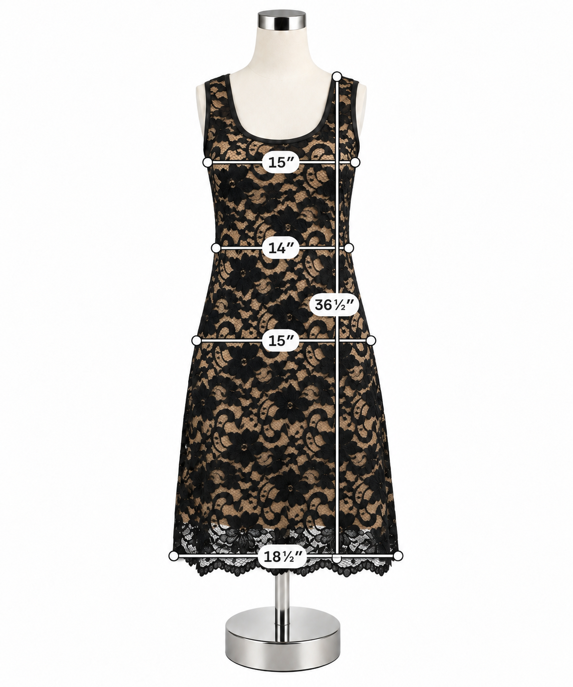 Karen Kane Kate Black & Tan Floral Lace Sheath Dress NWT Size Small - ONLINE ONLY