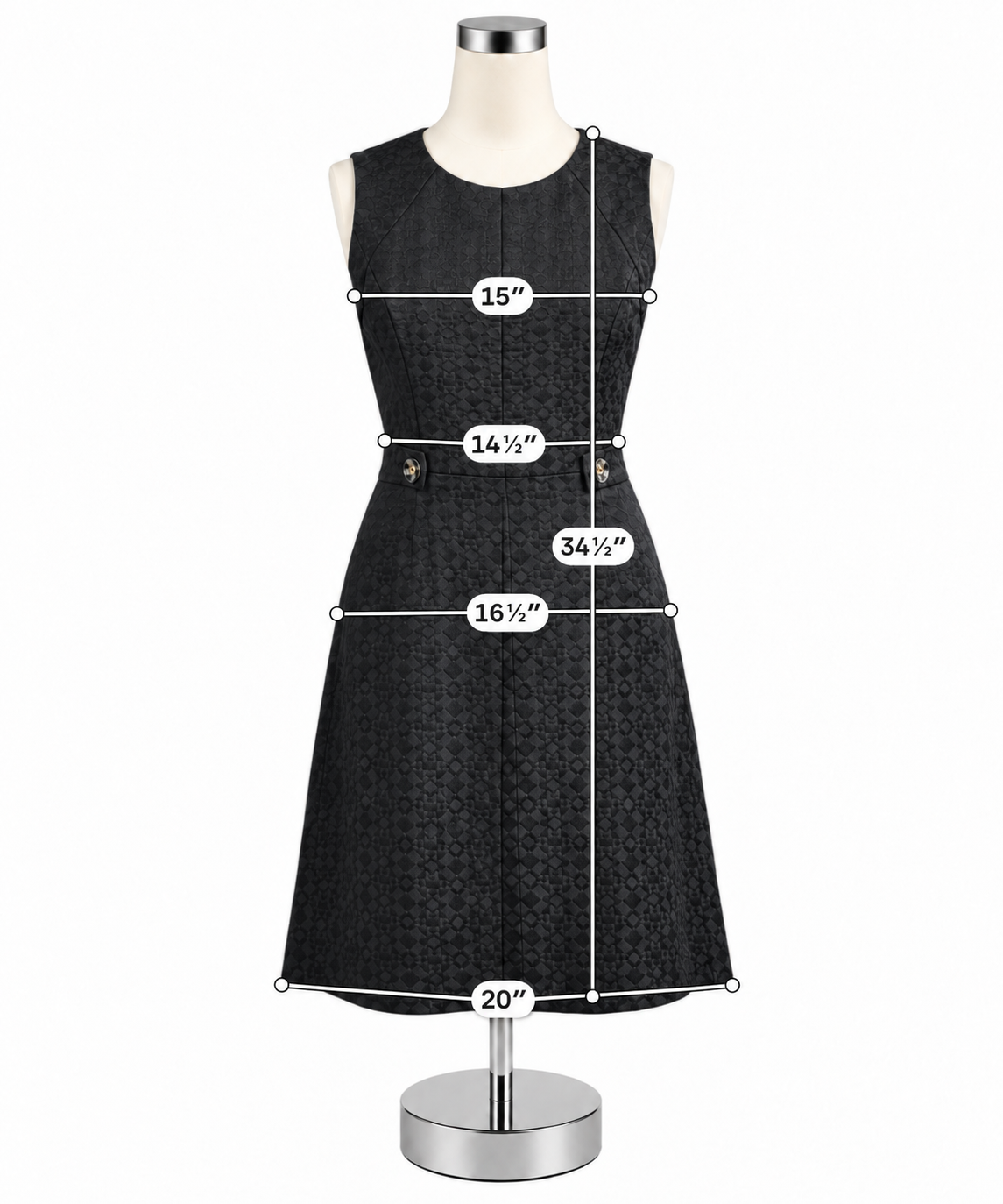 Shoshanna Geometric Jacquard Fit & Flare Little Black Dress Size 8 - ONLINE ONLY