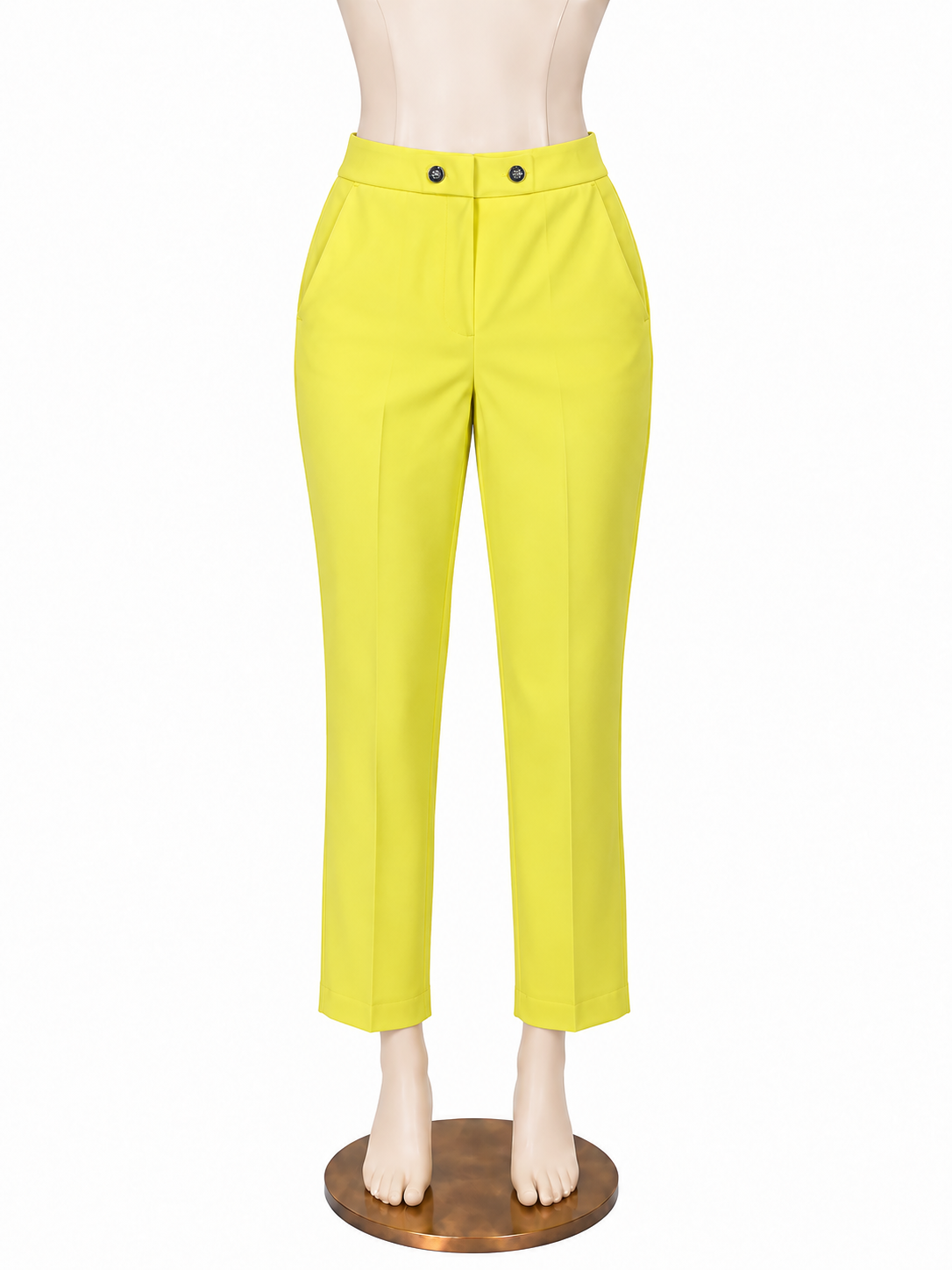 JEL Atelier Yellow Tech Stretch Cropped Capri Pants Size L - ONLINE ONLY