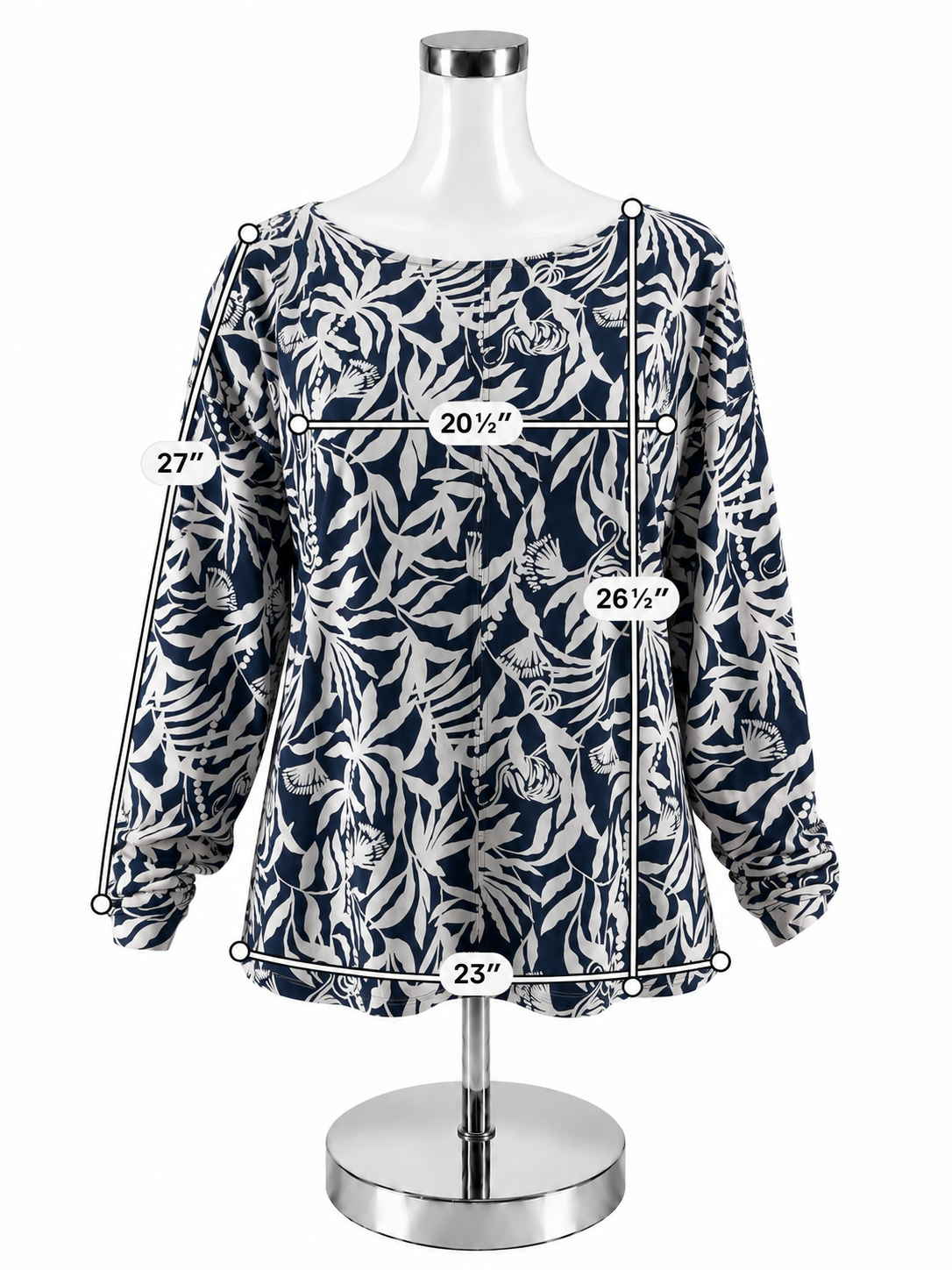 Lilly Pulitzer Loro Top In The Vias Navy Floral Print Boat Neck Blouse | Large