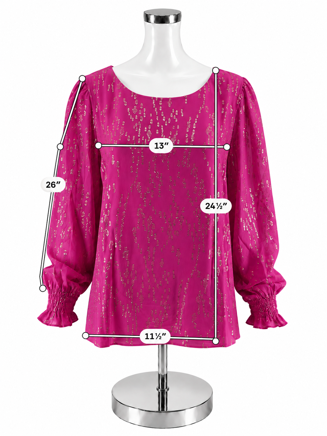 Lilly Pulitzer Avah Top Fuchsia Pink Silk Metallic Blouse Size XL