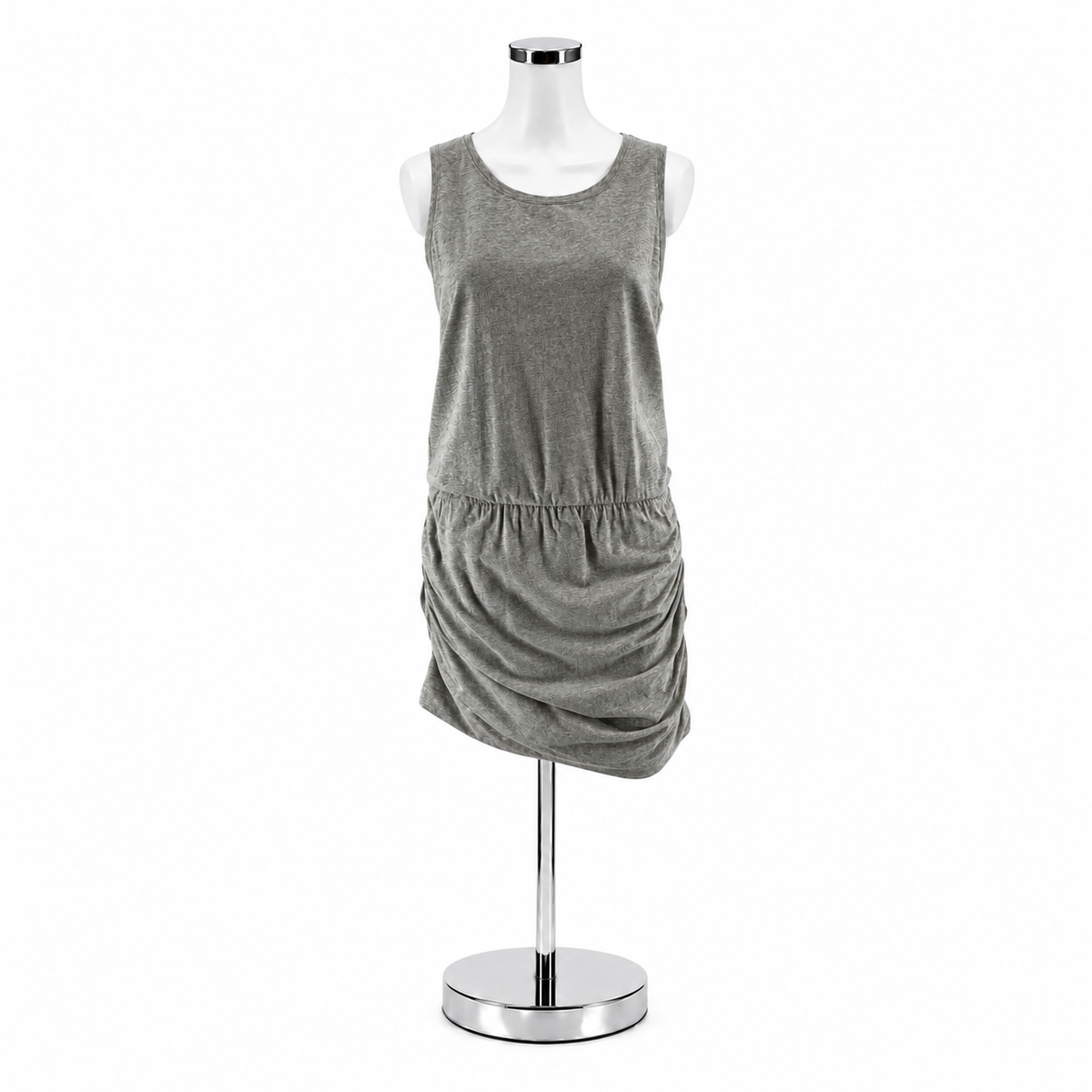 cabi Ruched Tank Dress Heather Gray Sleeveless Cotton Blend | Size Medium - ONLINE ONLY