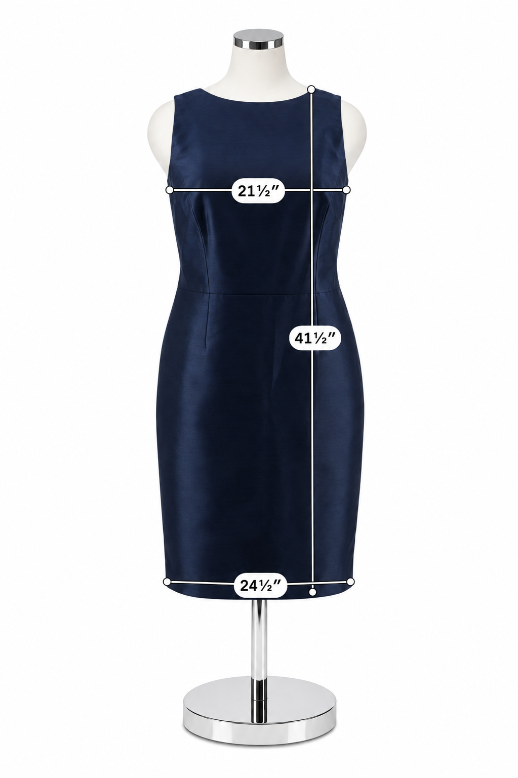 Talbots Woman Navy Silk Wool Blend Sheath Dress Size 18W - ONLINE ONLY