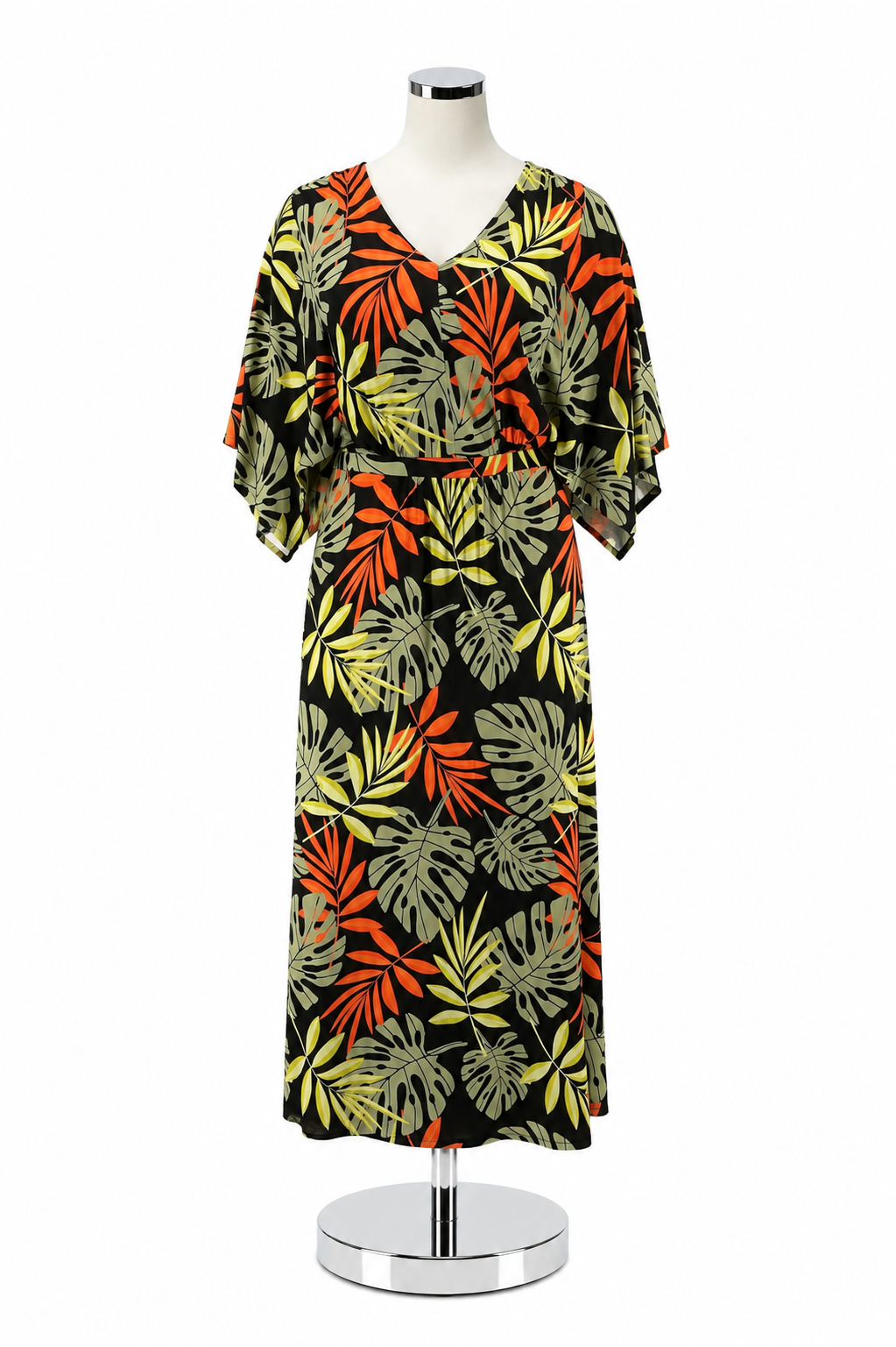 G by Giuliana Tropical Leaf Print V-Neck Maxi Dress Size XL - ONLINE ONLY