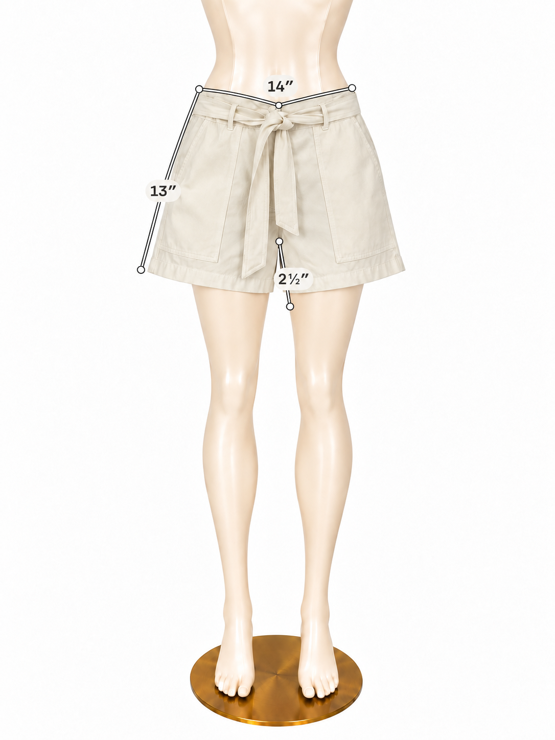 Ann Taylor White Tie-Waist Paperbag Shorts Size 4 - ONLINE ONLY