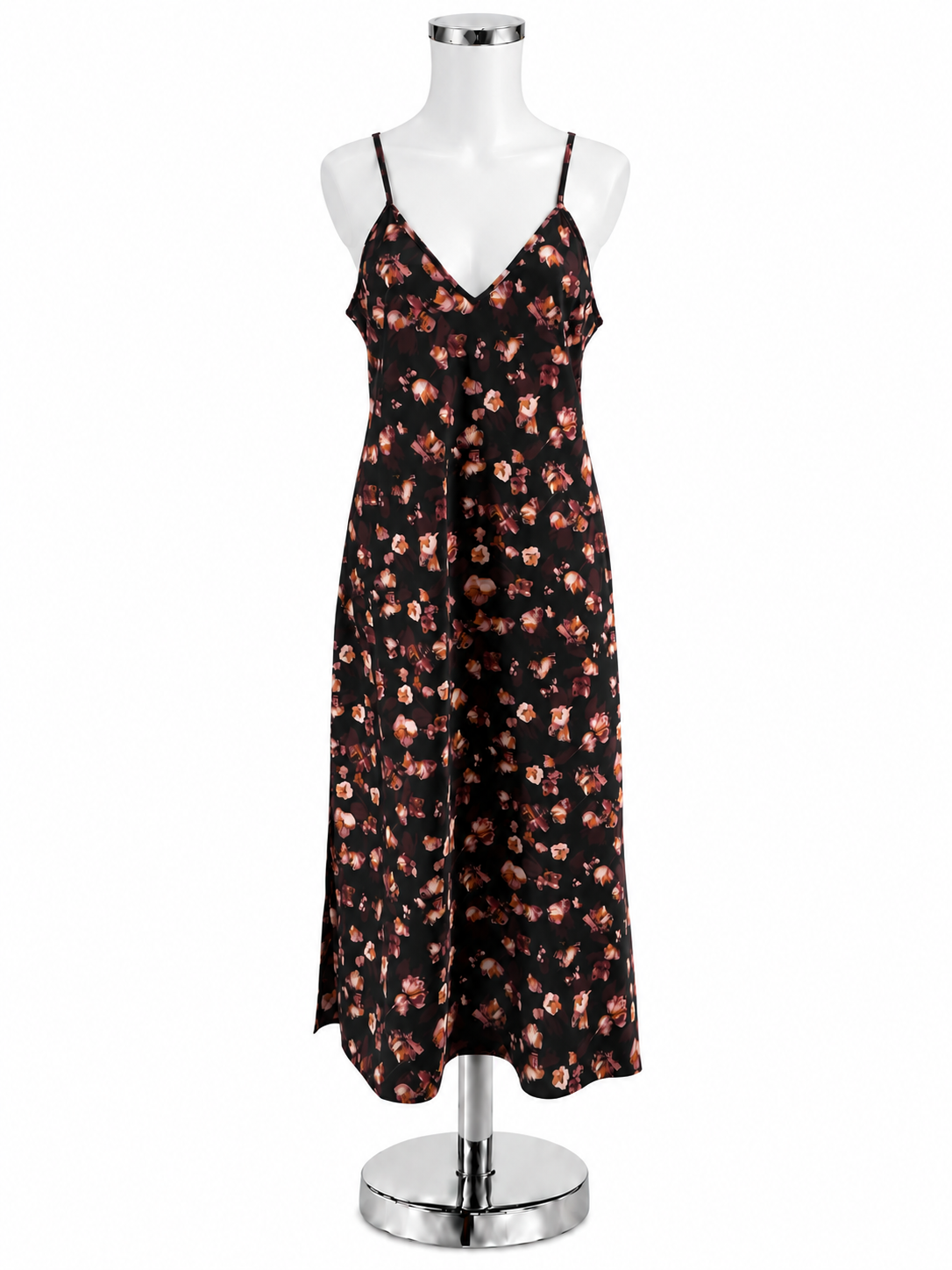A New Day Floral V-Neck Midi Slip Dress Size Small - ONLINE ONLY