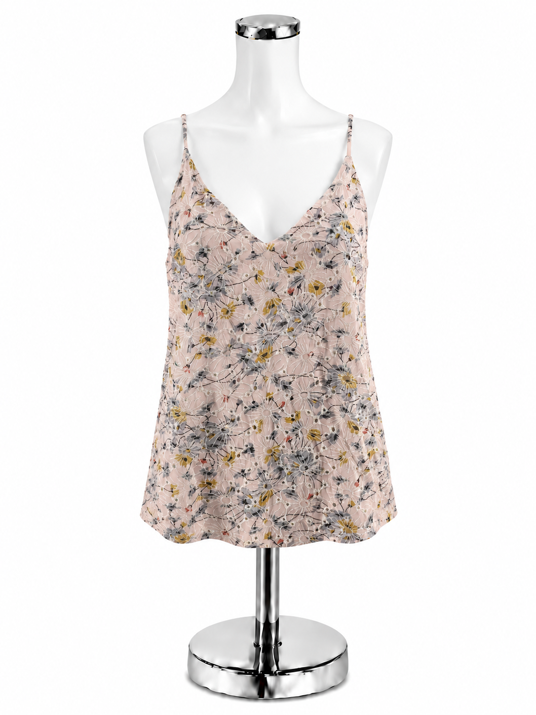 LOFT Floral Embroidered V-Neck Cami Tank Top Size Large - ONLINE ONLY