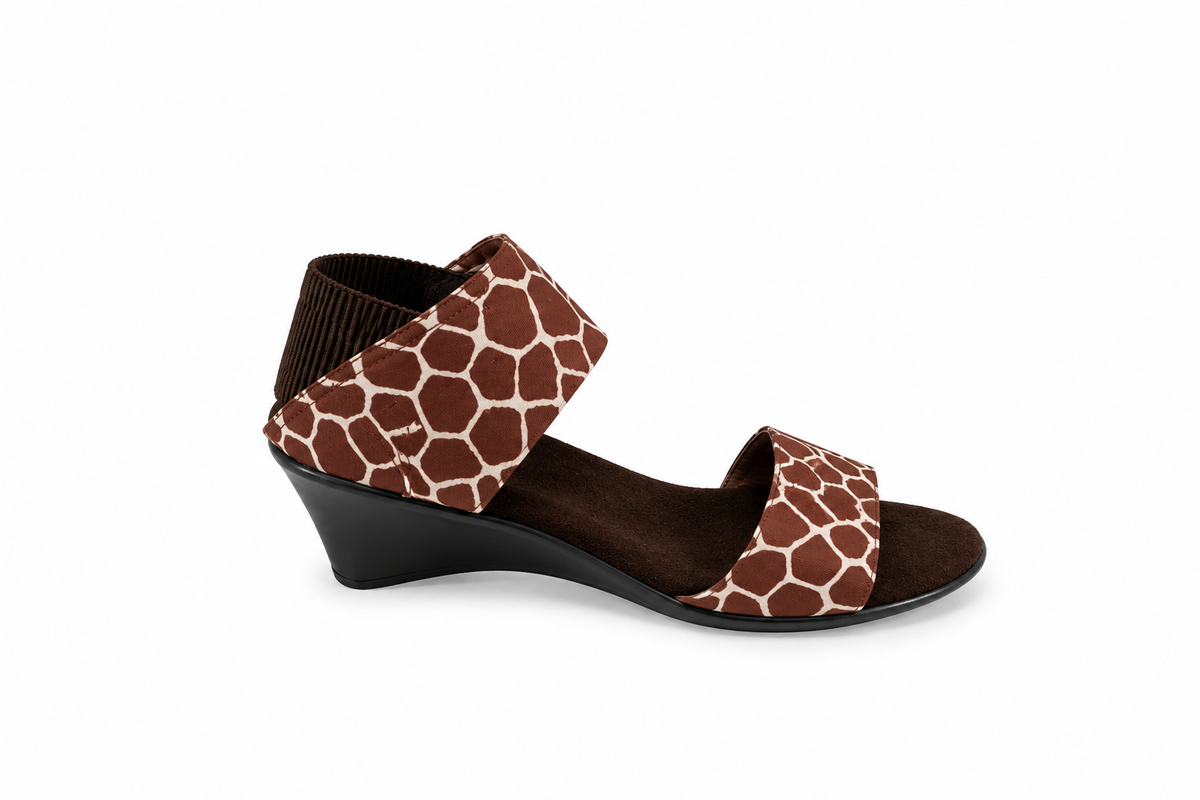 Charleston Shoe Co Cannon Giraffe Print Wedge Sandals Size 7 - ONLINE ONLY