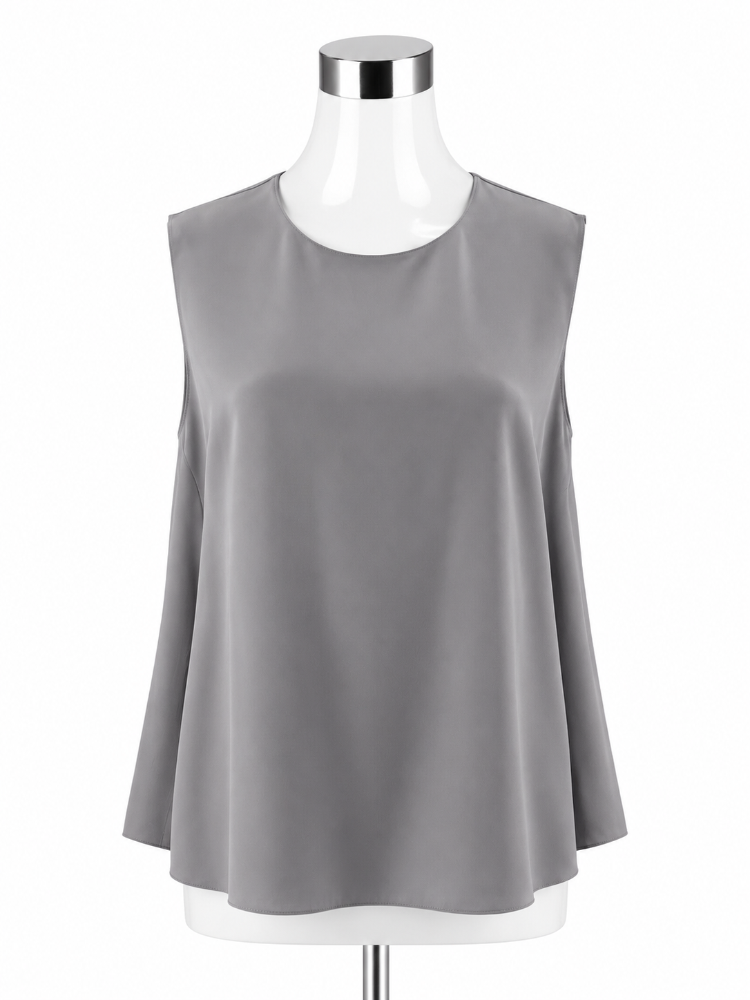 Theory Gray 100% Silk Straight Shell Modern GGT Sleeveless Blouse Size XL - ONLINE ONLY