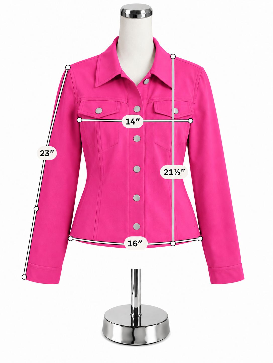 VN Venus Hot Pink Snap-Front Stretch Jacket - Women&