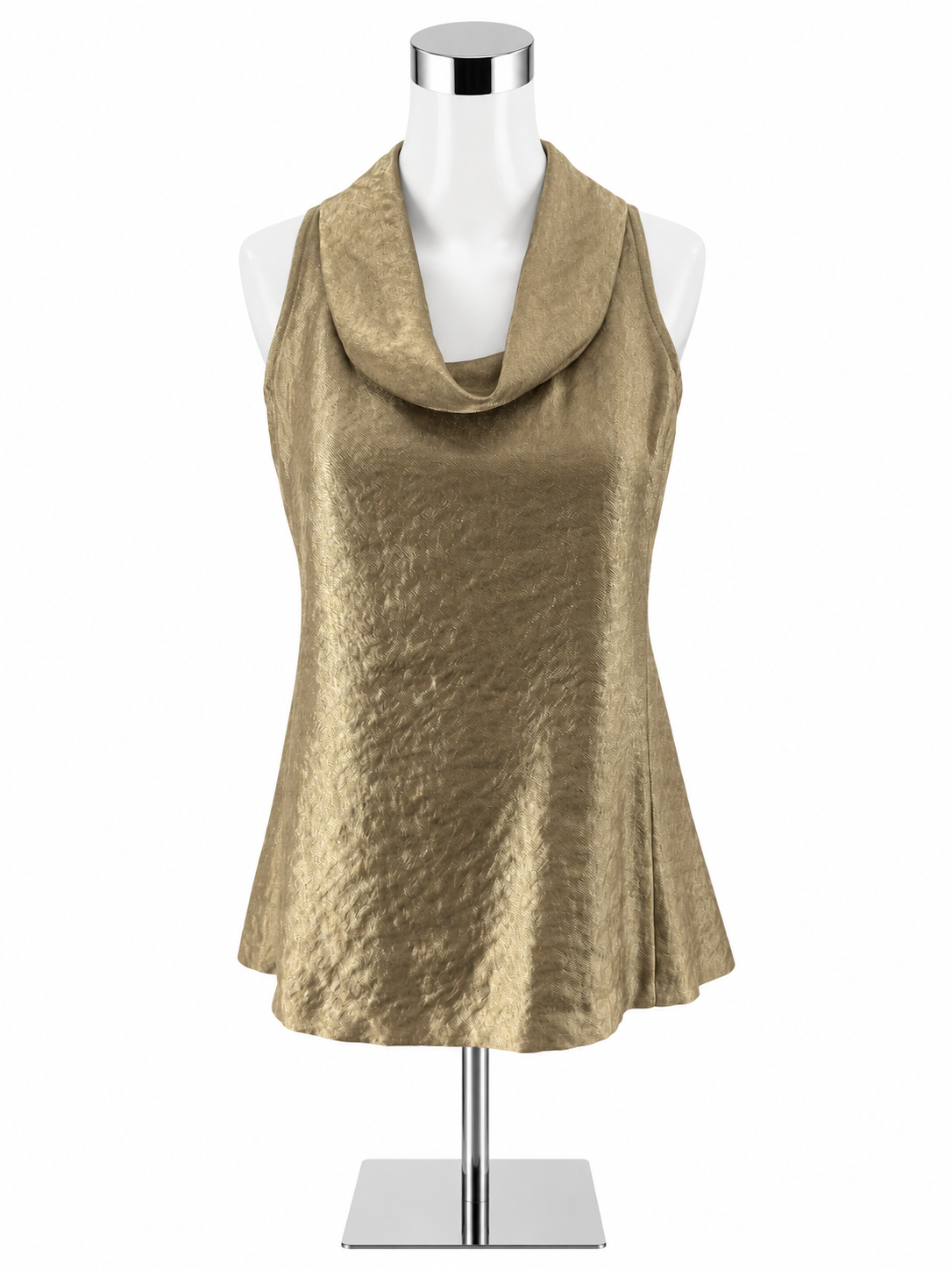 Ann Taylor Metallic Gold Cowl Neck Sleeveless Top - Size 4 - ONLINE ONLY
