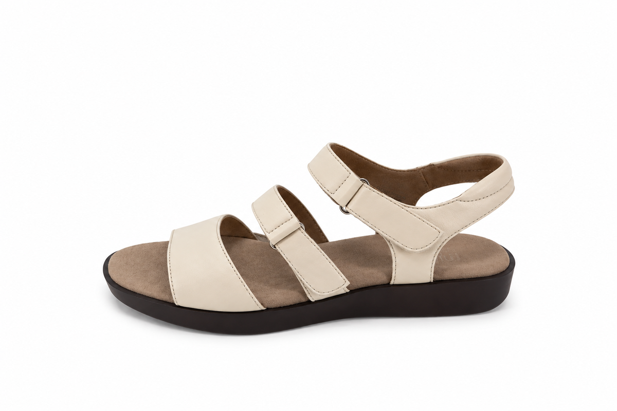 Munro Laine Comfort Wedge Sandals White Leather Size 10M - ONLINE ONLY
