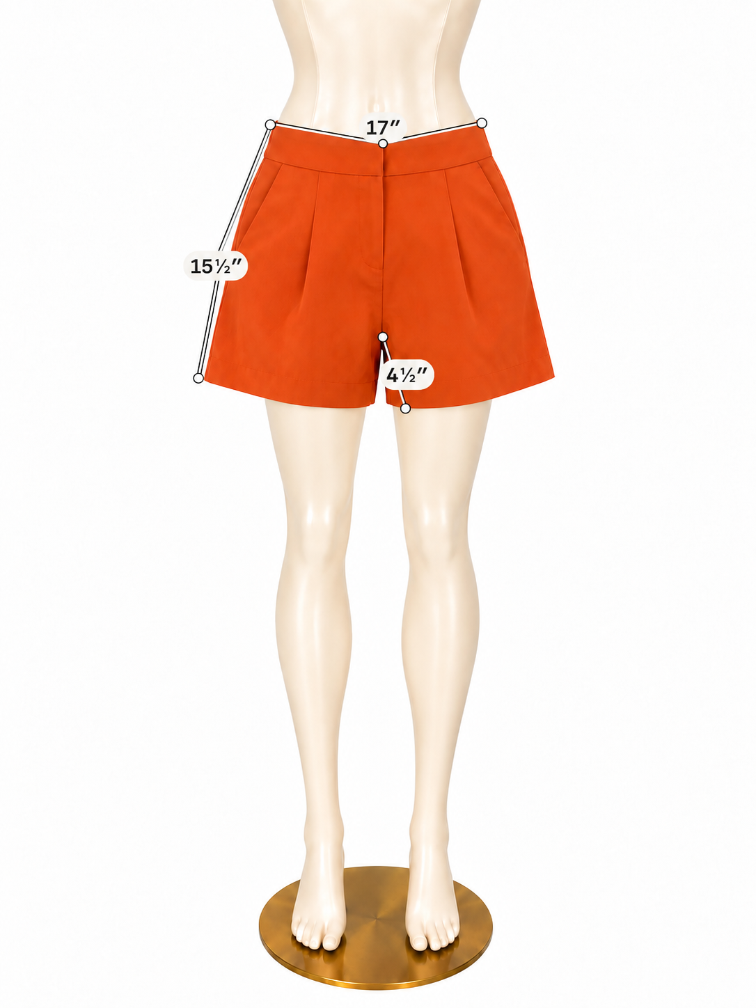 Ann Taylor Orange Pleated City Shorts Size 10 - ONLINE ONLY