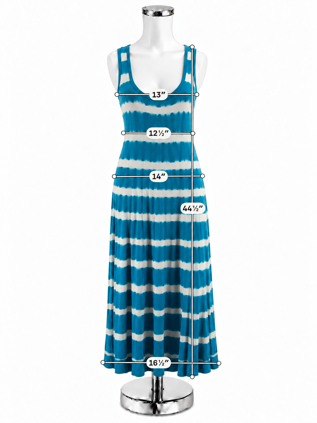 Calvin Klein Turquoise Tie-Dye Sleeveless Midi Dress Size 8 - ONLINE ONLY
