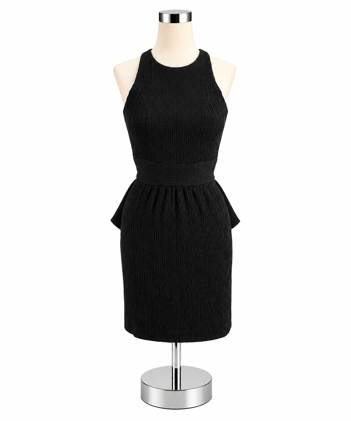 BCBGeneration Black Sleeveless Halter Peplum Cocktail Dress - Size 2- ONLINE ONLY
