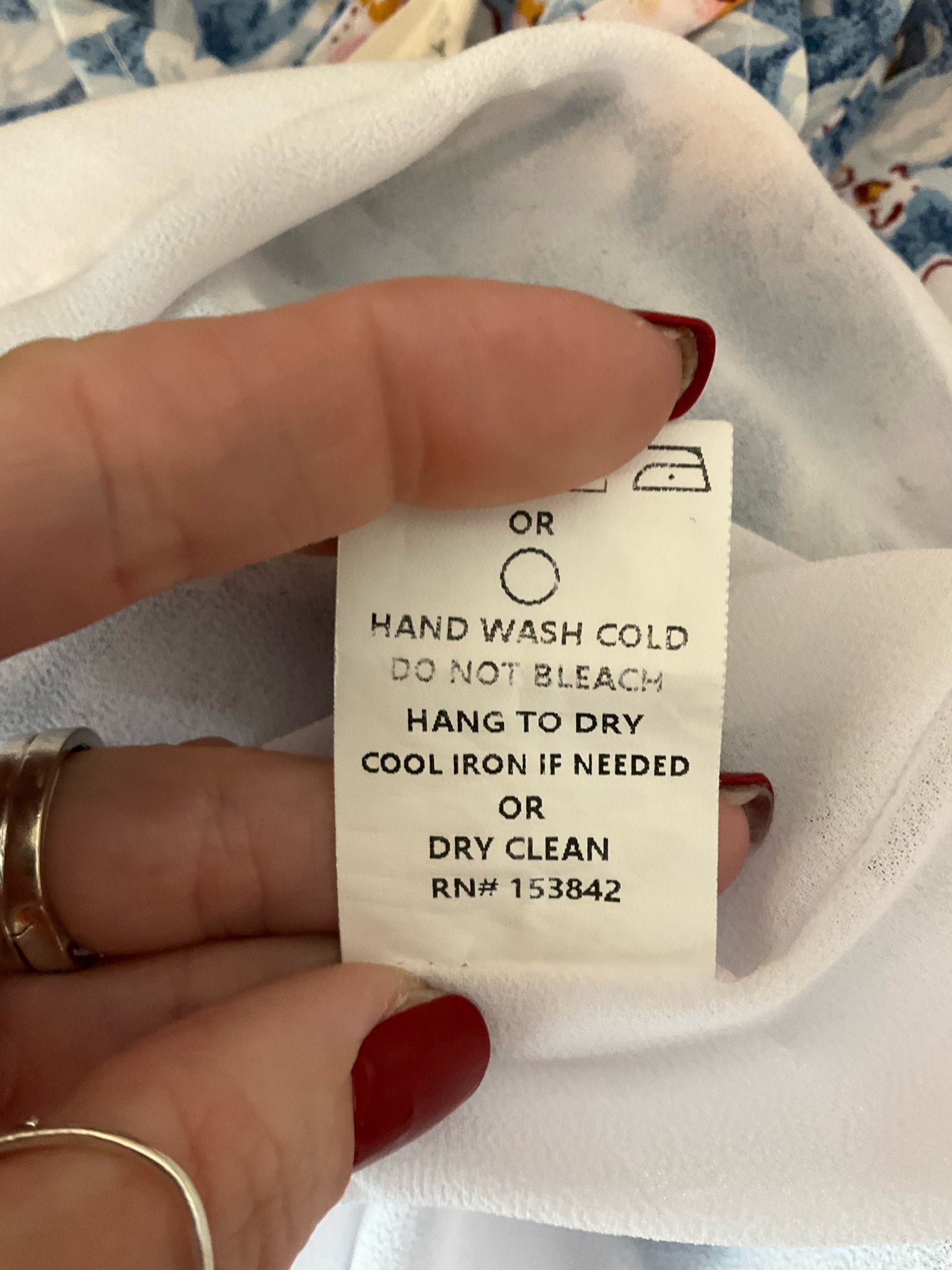 Melloday Floral Ruffle V-Neck Blouse Size Medium Blue White