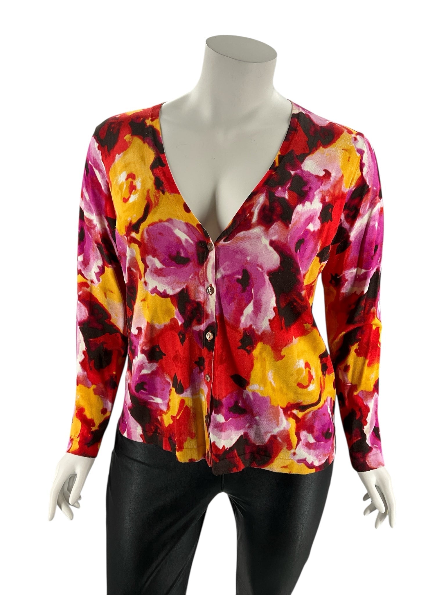Jones New York Multi Floral Pre-Owned Ladies Top - Size 1X