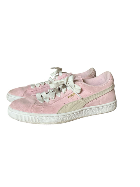 Puma Suede Classic XXI Sneakers Pink Gold Foil Low Top Womens 5.5
