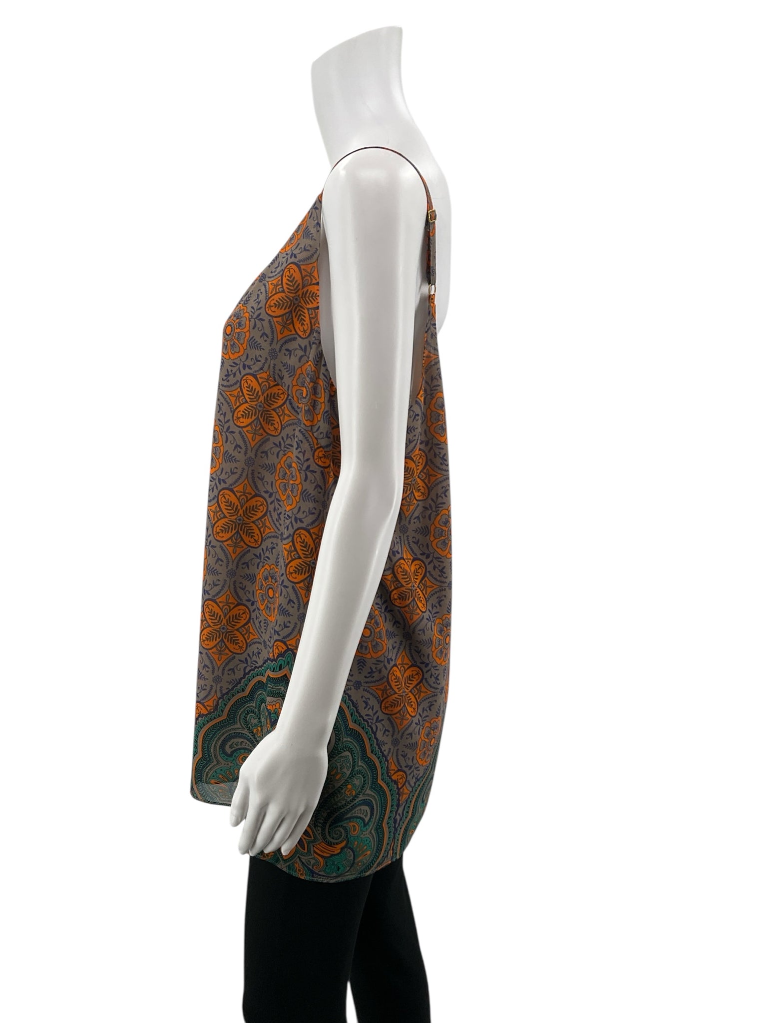 cabi taupe/orange/purple Sleeveless Medallion Cami Print Swing Tank Top Size Large - Size L