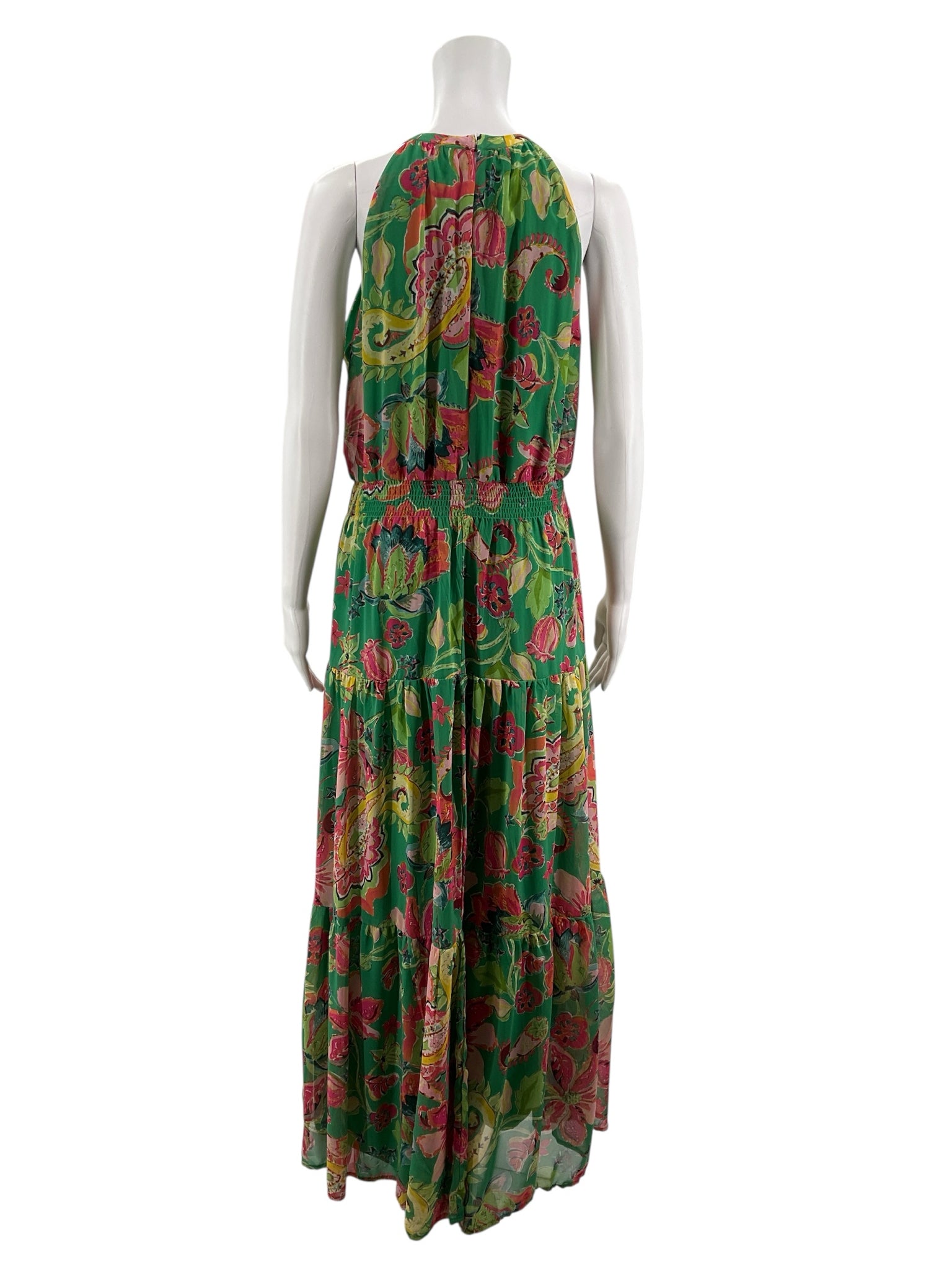 Tahari Green/Pink/Yellow Floral Pre-Owned Ladies Dress - Size 8