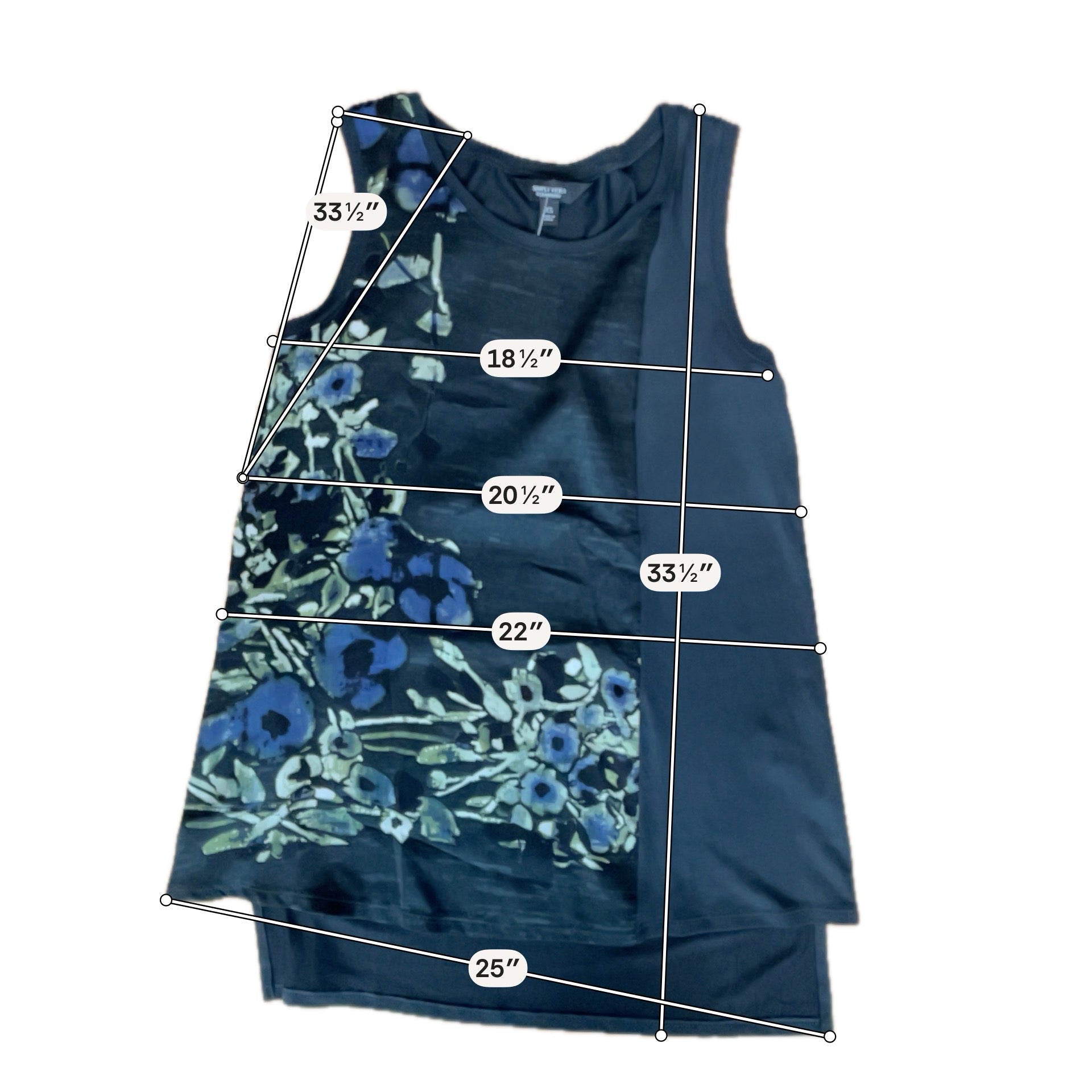 Simply Vera Vera Wang Size XS Floral Modal Blend High-Low Tank Top