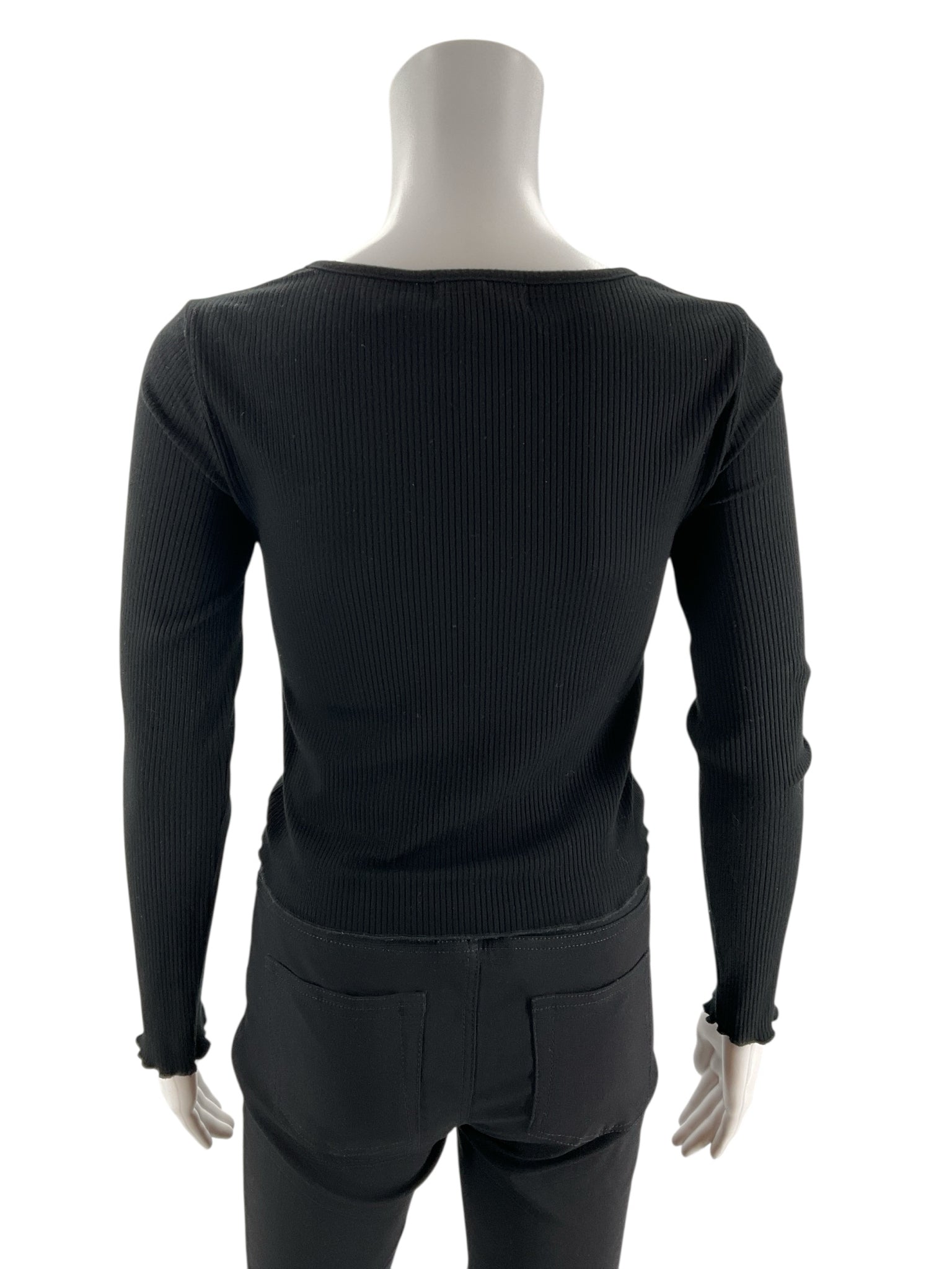 Black ribbed cropped top by Altar&