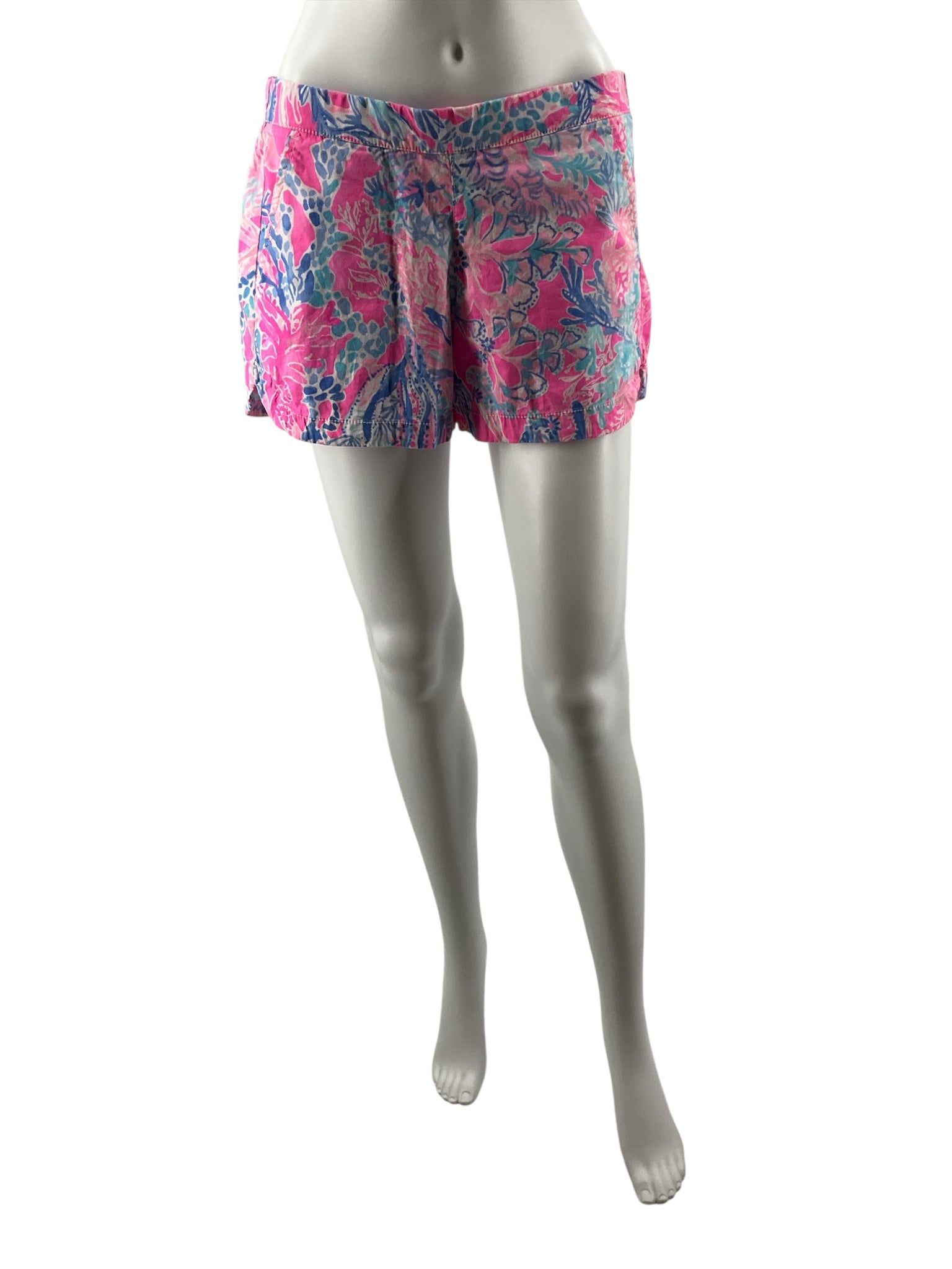 Lilly Pulitzer Margate Shorts Floral "Sink Or Swim" Print Size XS