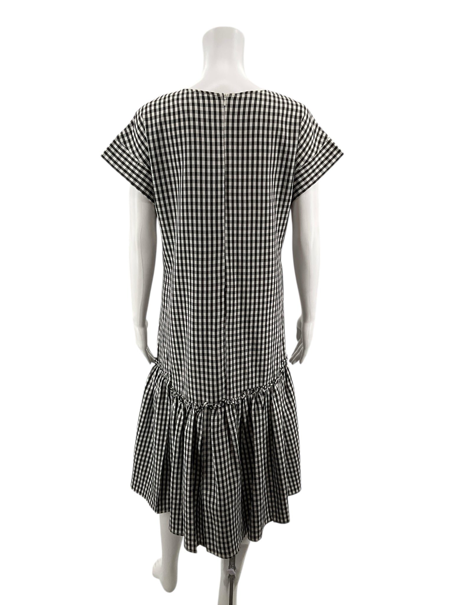 Lili Sidonio black/white Midi Gingham Check Drop Waist Midi Dress Size XS/S - Size XS/S