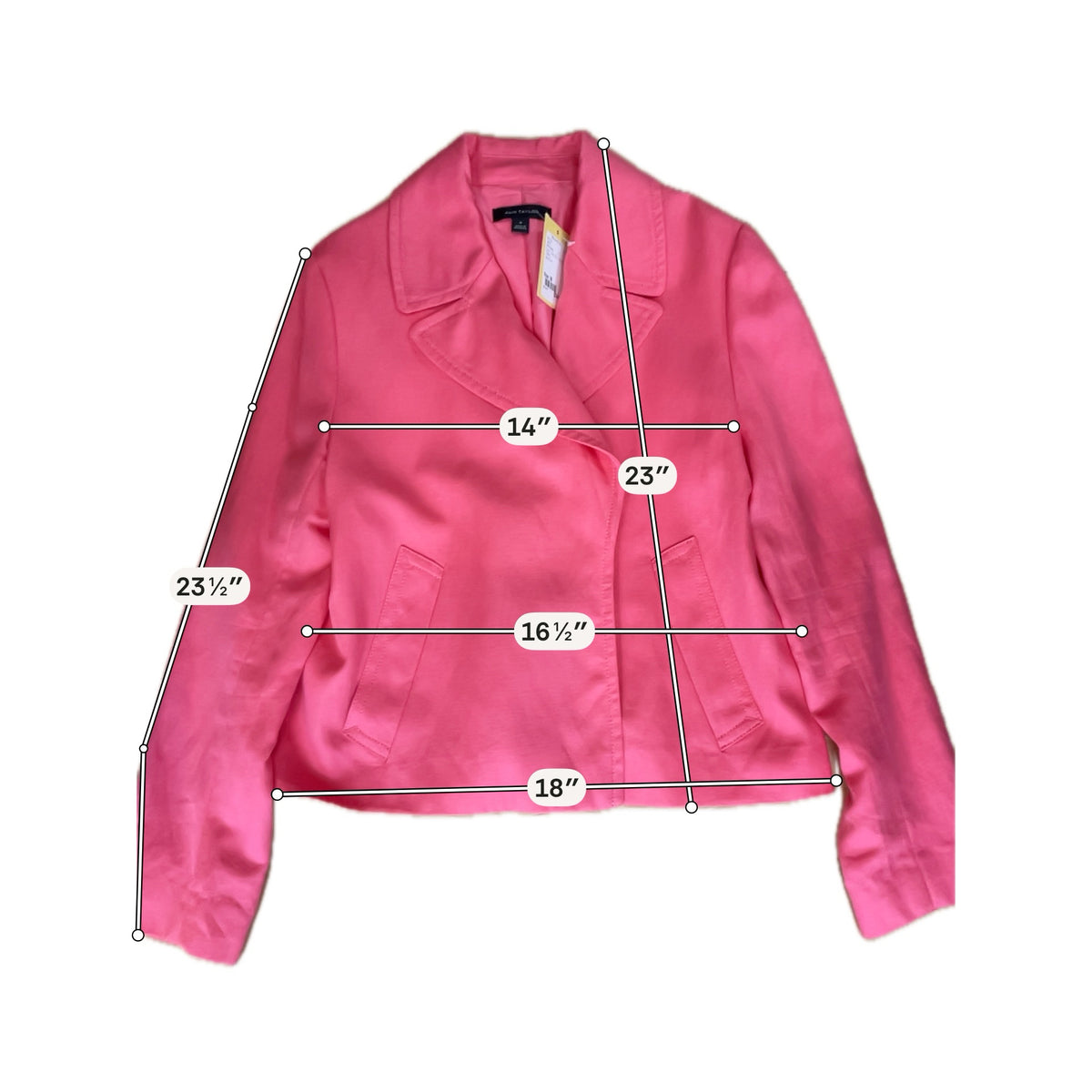 Ann Taylor Coral Linen-Blend Open Front Blazer - Size M- ONLINE ONLY
