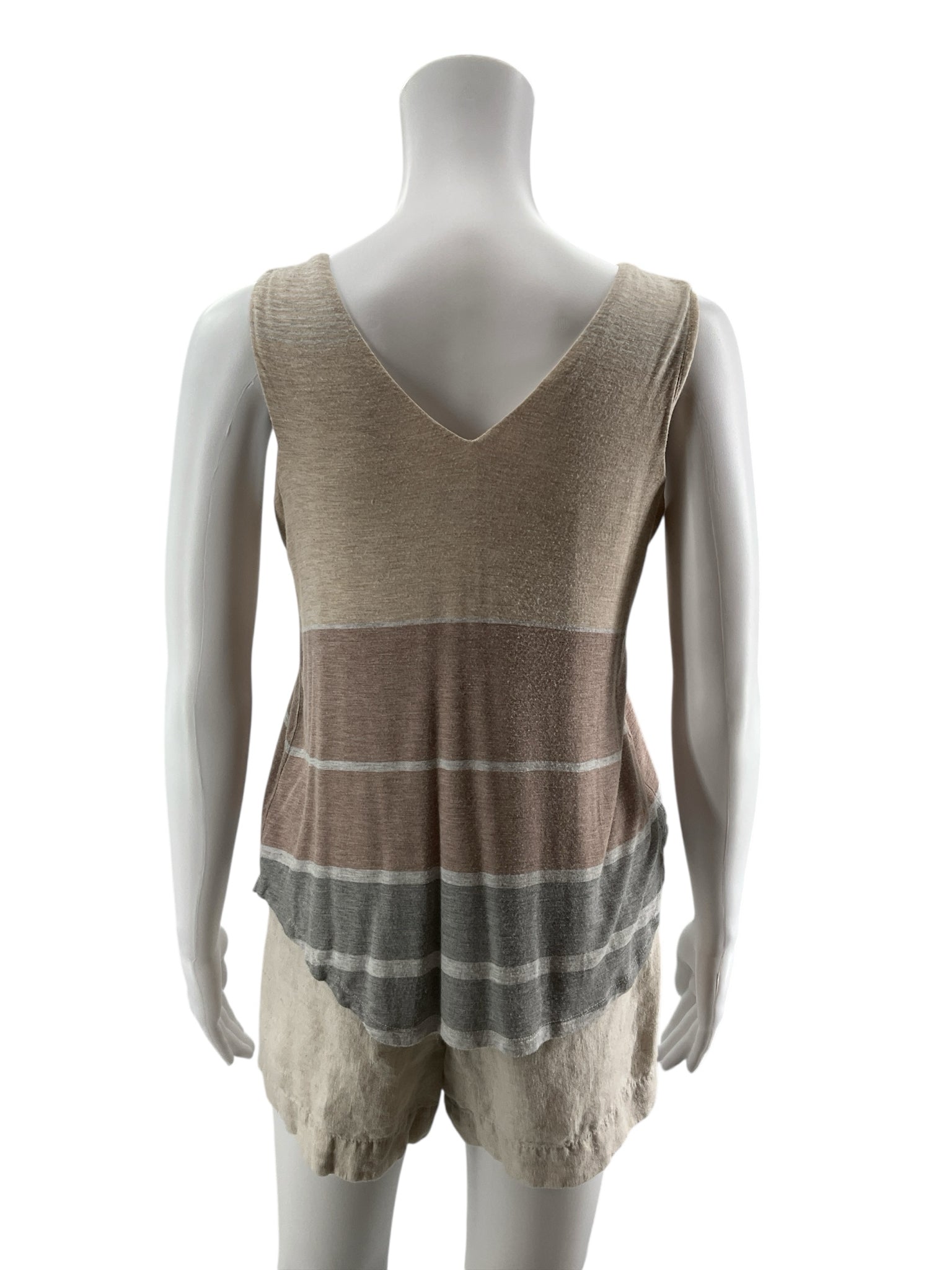 Bordeaux Anthropologie Striped V-Neck Tank Top | Size Small Petite
