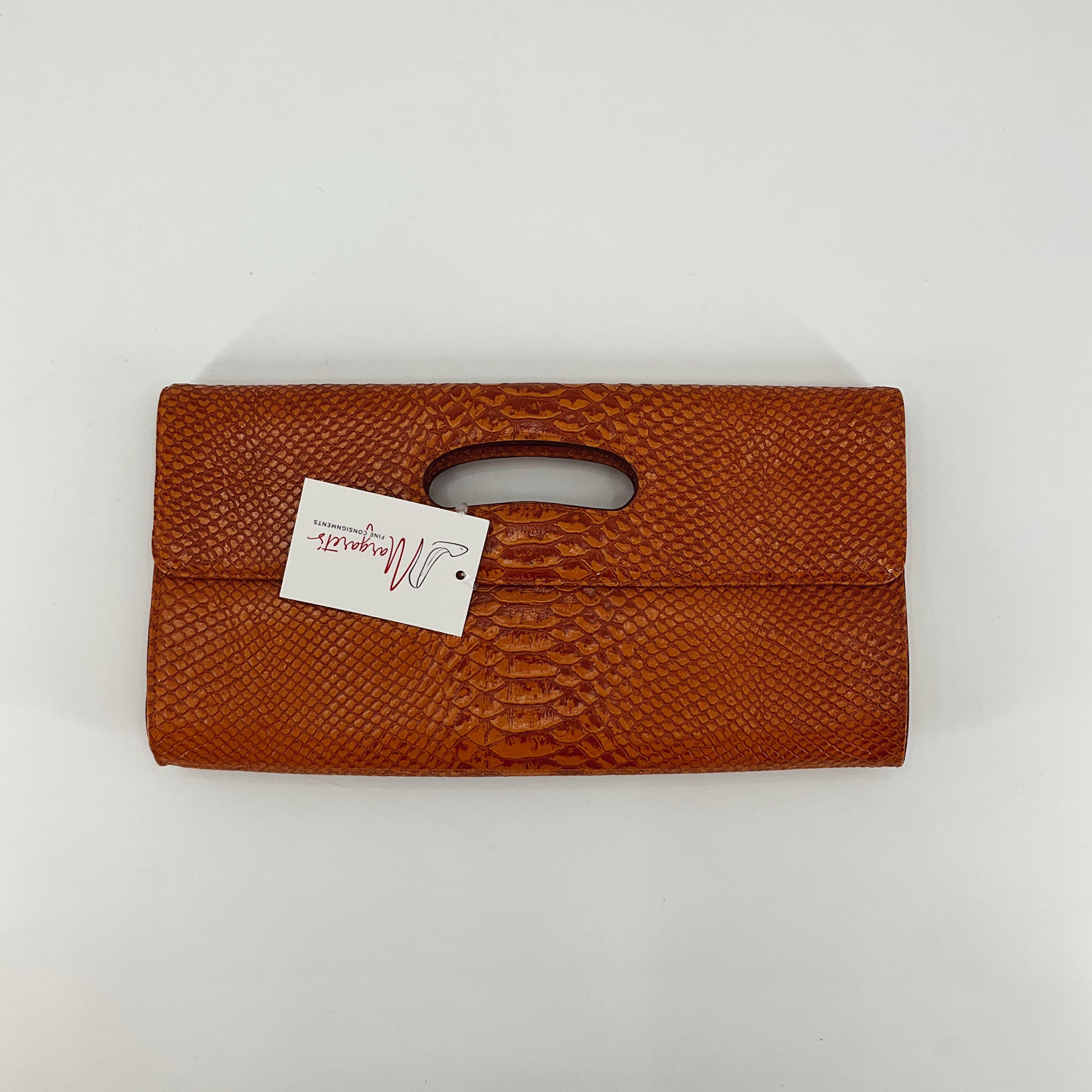 Hobo Vida Cognac Snake Embossed Leather Clutch