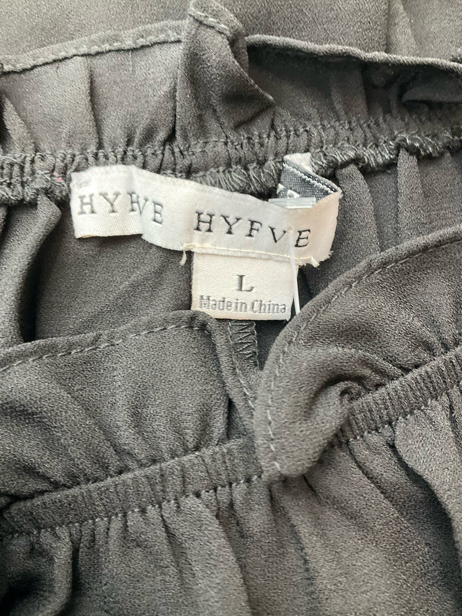 Hyfve Black Off Shoulder Boho Mini Dress Size Large