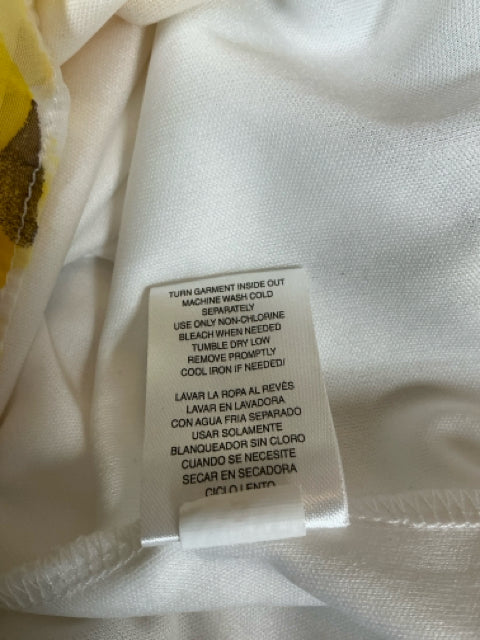 Robbie Bee Size 14 white/yellow/tan Floral Pre-Owned Ladies Dress