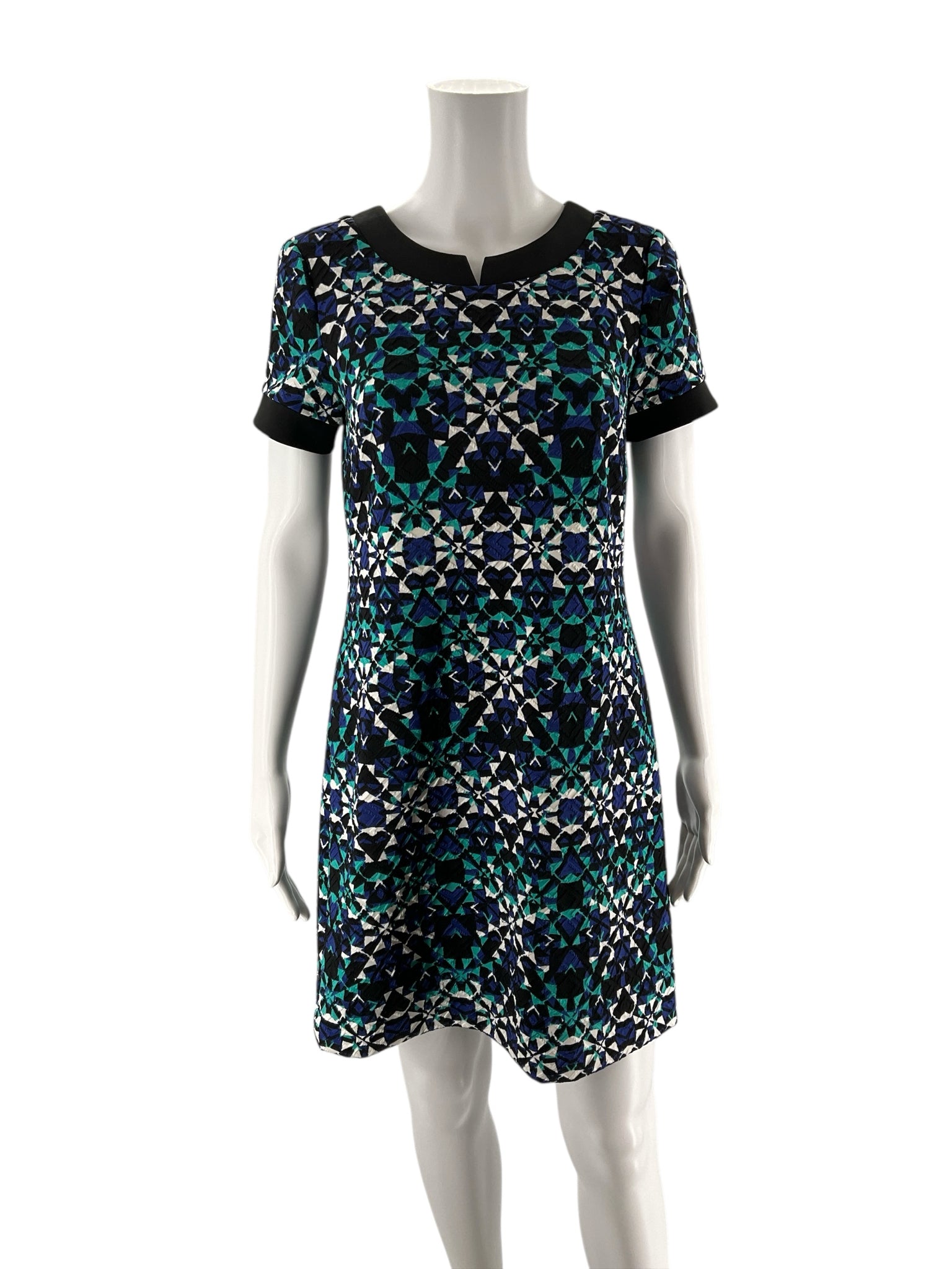 Maggy LondonTeal/Blue/Black Print Pre-Owned Ladies Dress - Size 4
