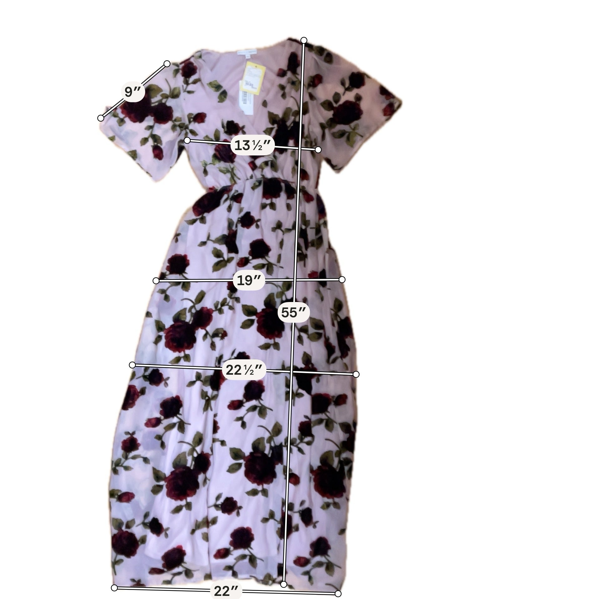 Baltic Born Lydia Floral Velvet Wrap Maxi Dress Size Small NWT