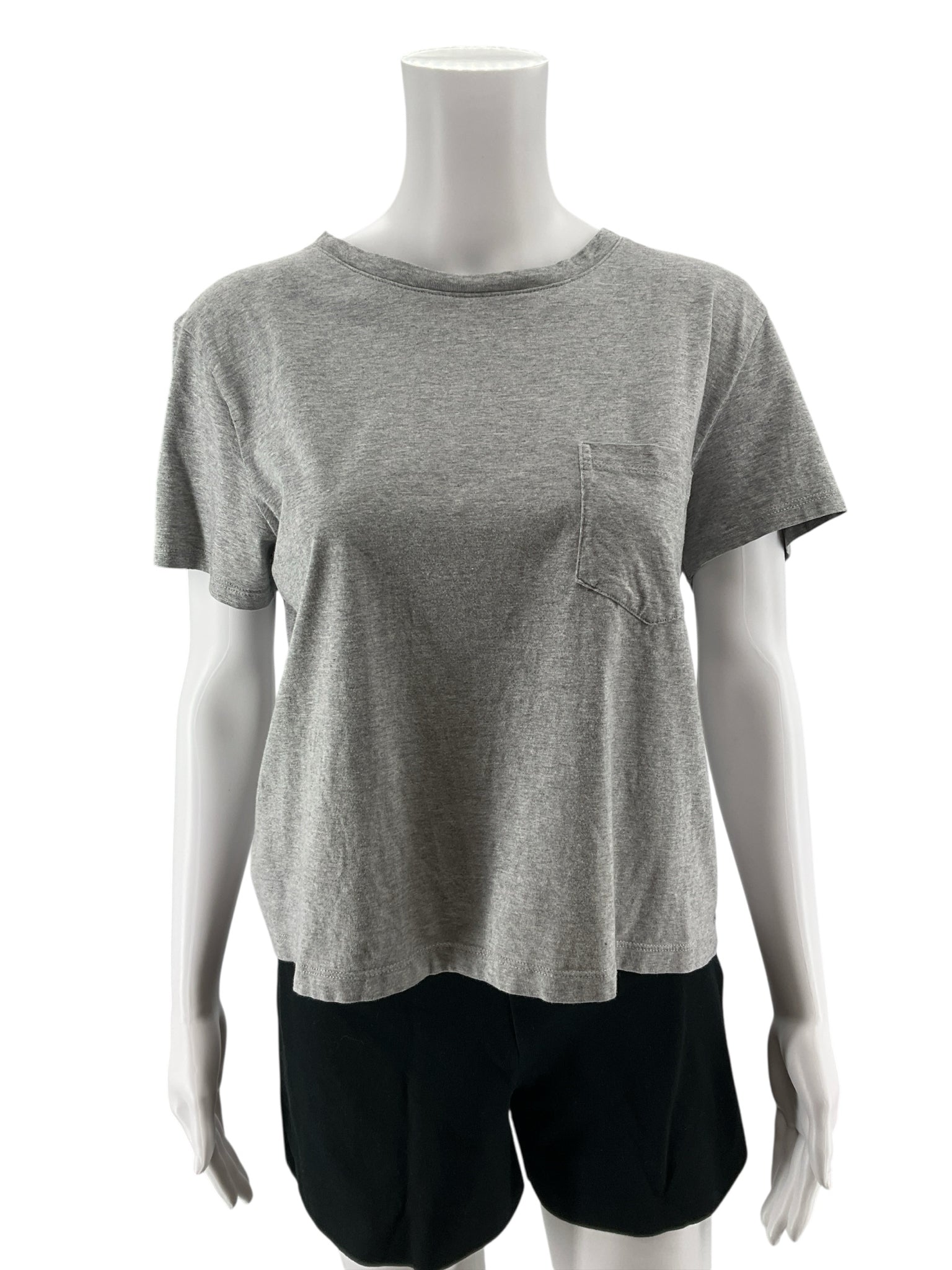 Everlane The Organic Cotton Box-Cut Pocket Tee Womens Size M Heather Gray