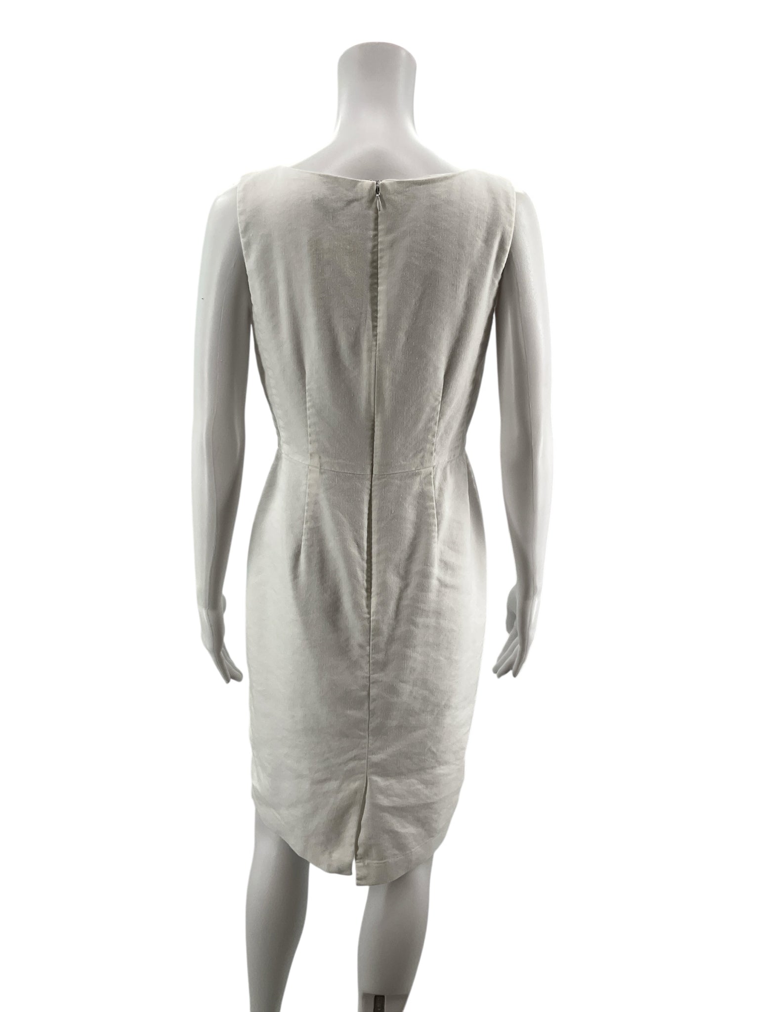 Ann Taylor White Linen Blend Sheath Dress Petite Size 4P