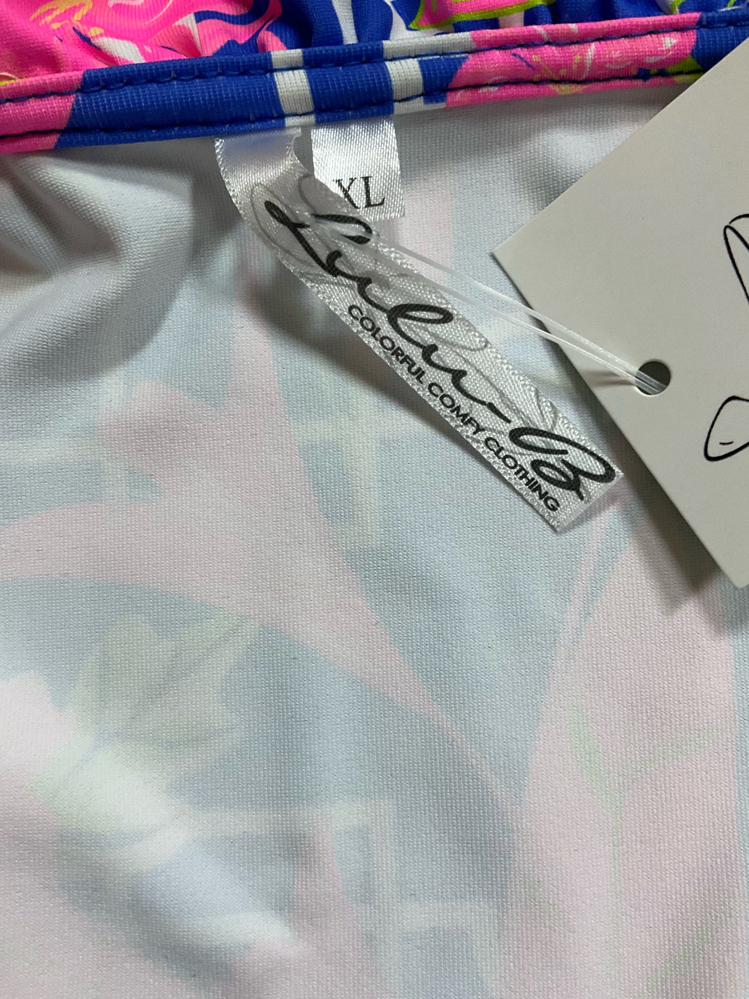 Lulu B Libby Tropical Floral Cowl Neck Shift Dress Sleeveless Pink Blue XL