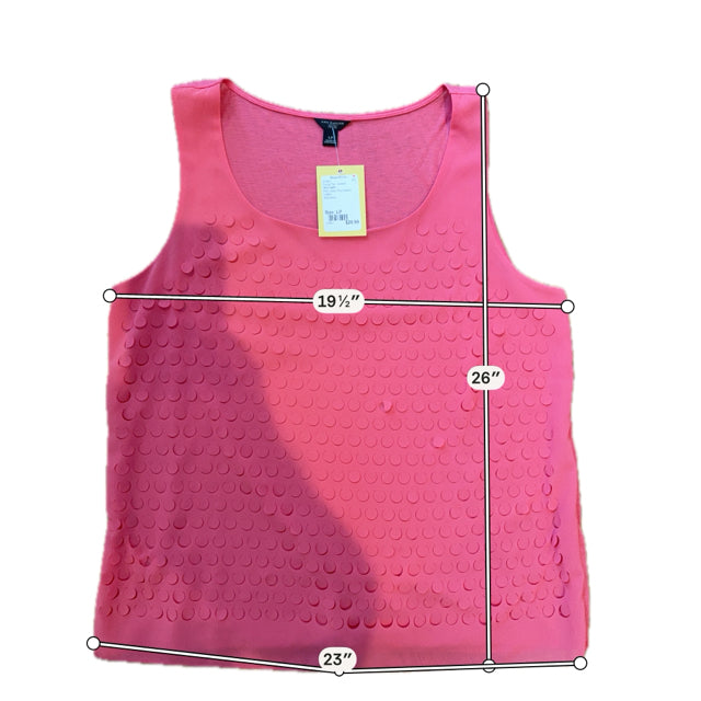 Ann Taylor Petite Embellished Confetti Dot Sleeveless Top Size LP Coral Pink