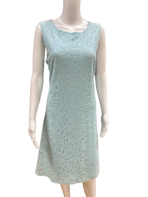 Preston & York Aqua Floral Ladies Pre-Owned Dress - Size Medium - Margaret’s Fine Consignment
