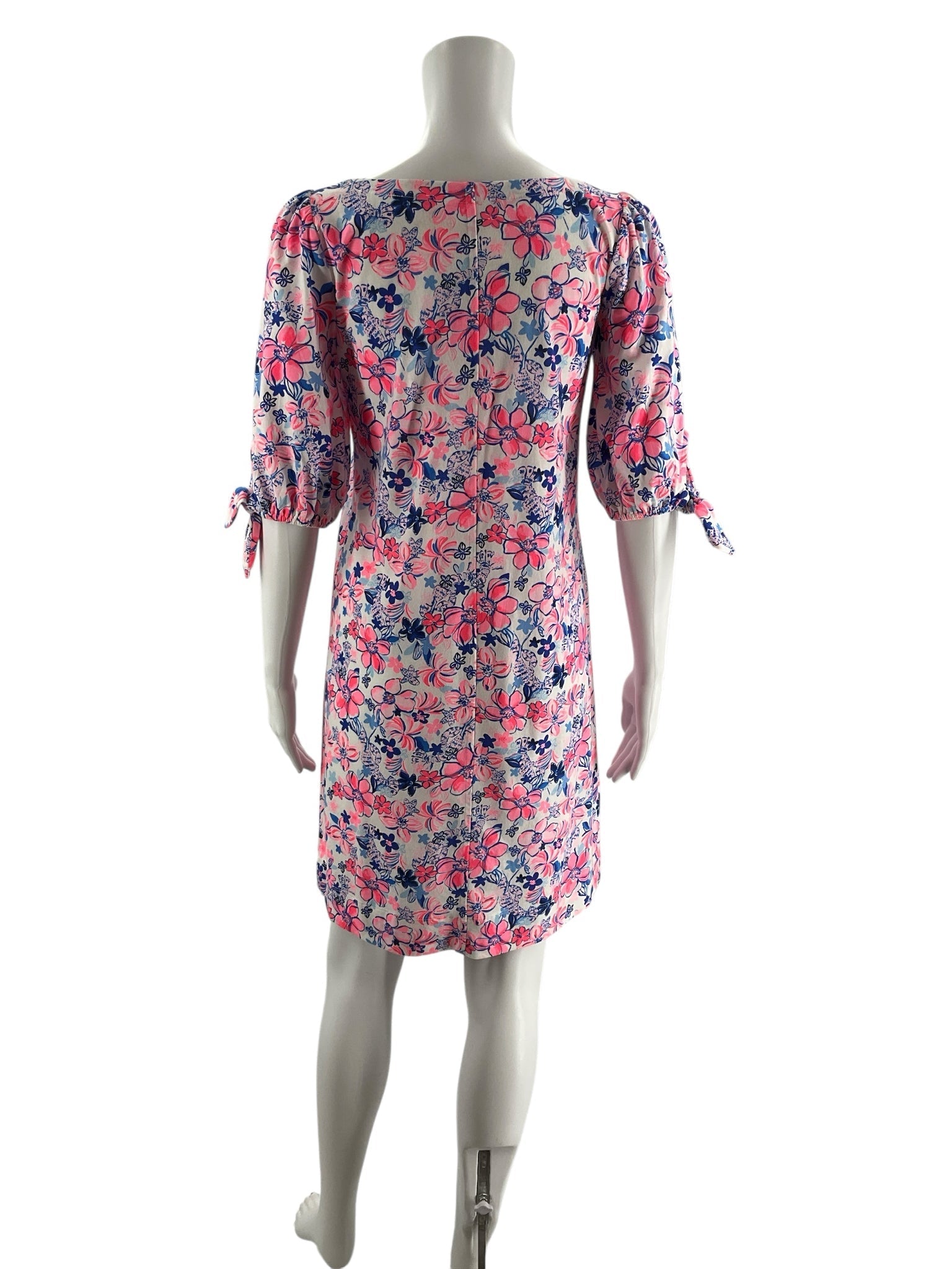 Lilly Pulitzer Pink/White/Blue Floral Pre-Owned Ladies Dress - Size XS