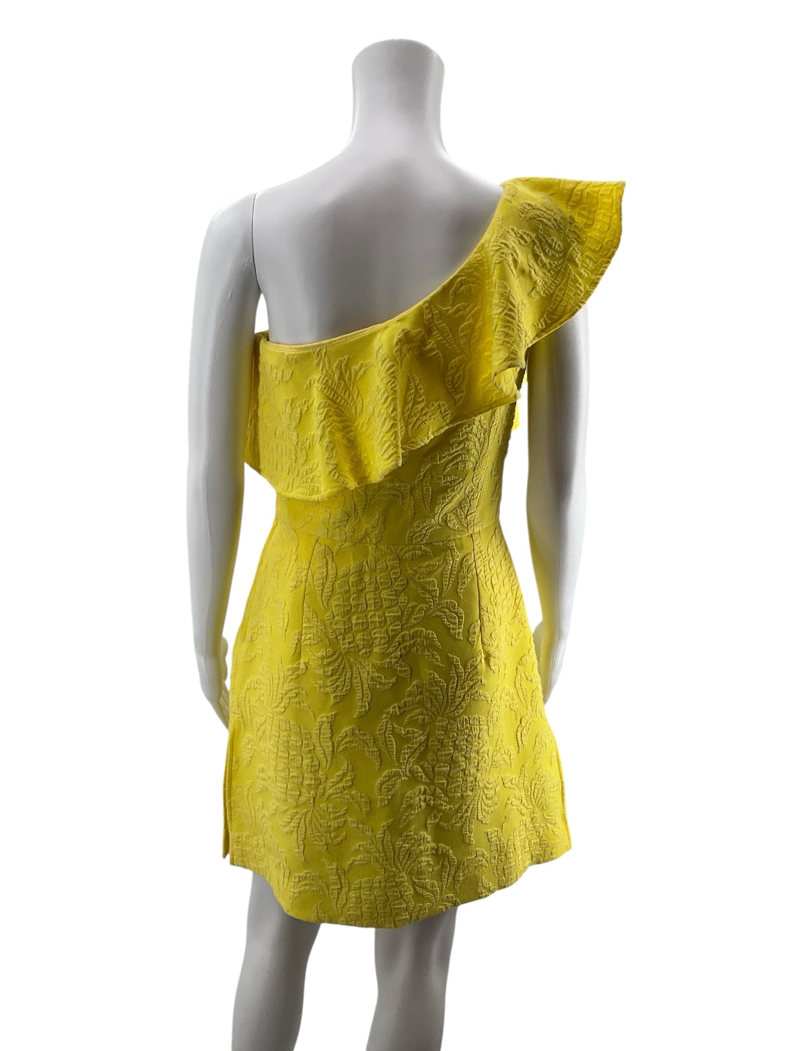 Lilly Pulitzer Kallie One-Shoulder Pineapple Jacquard Romper Size 4