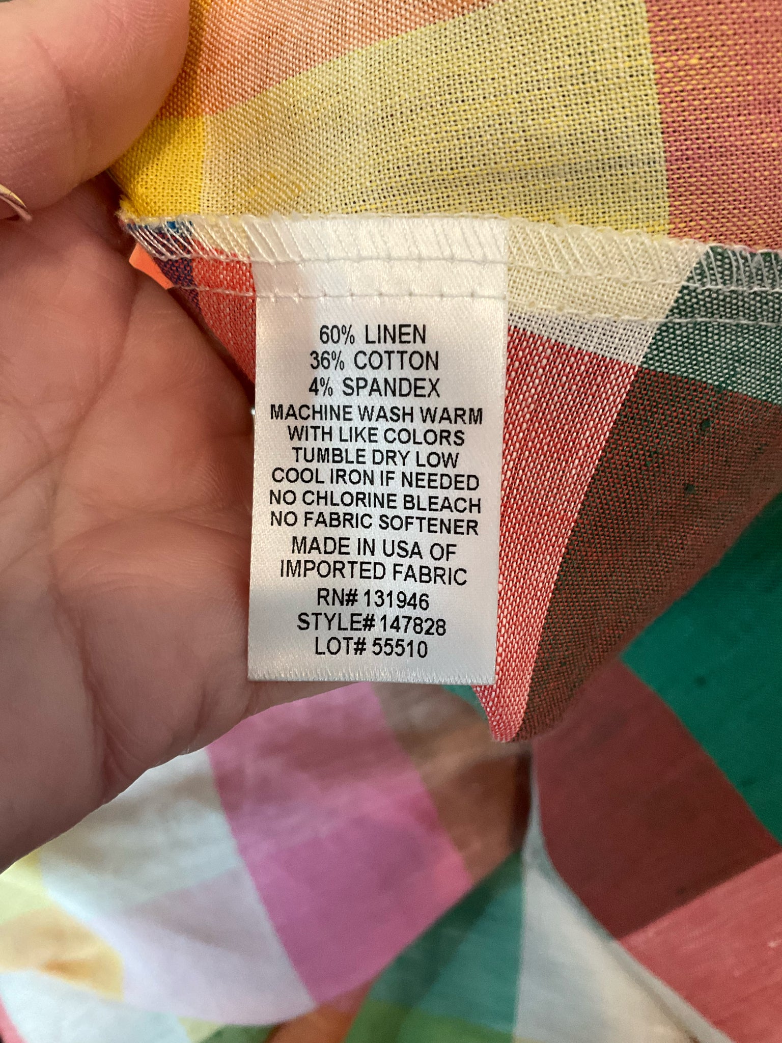 Jude Connally Multi Color Maxi Gingham Linen Blend Surplice Midi Dress Size Large - Size L
