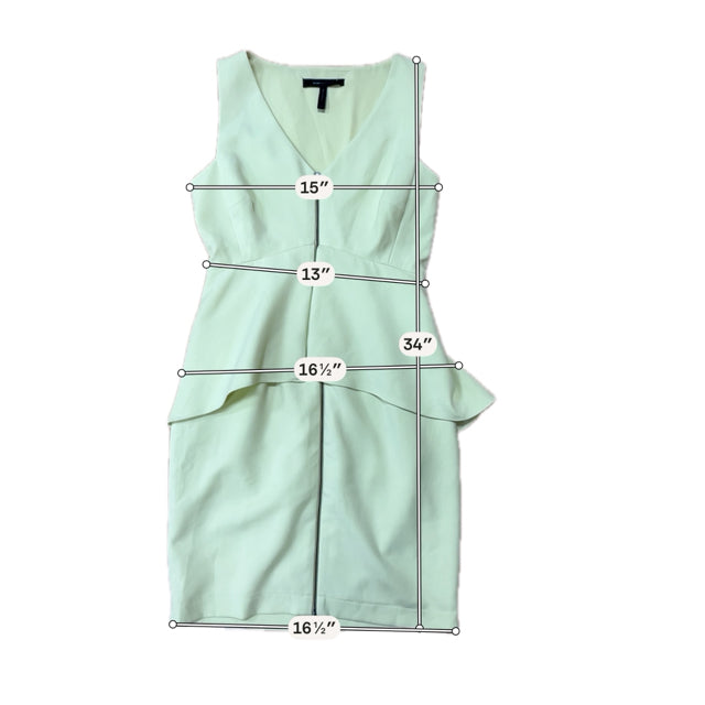 BCBGMAXAZRIA Leona V-Neck Peplum Sheath Dress Yellow Citrine Size 4