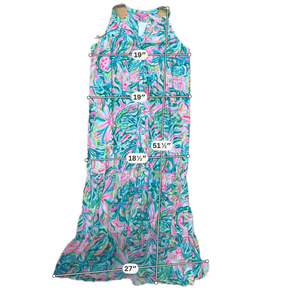 Lilly Pulitzer Sloane Maxi Dress Multi Sink Or Swim Floral XL - ONLINE ONLY