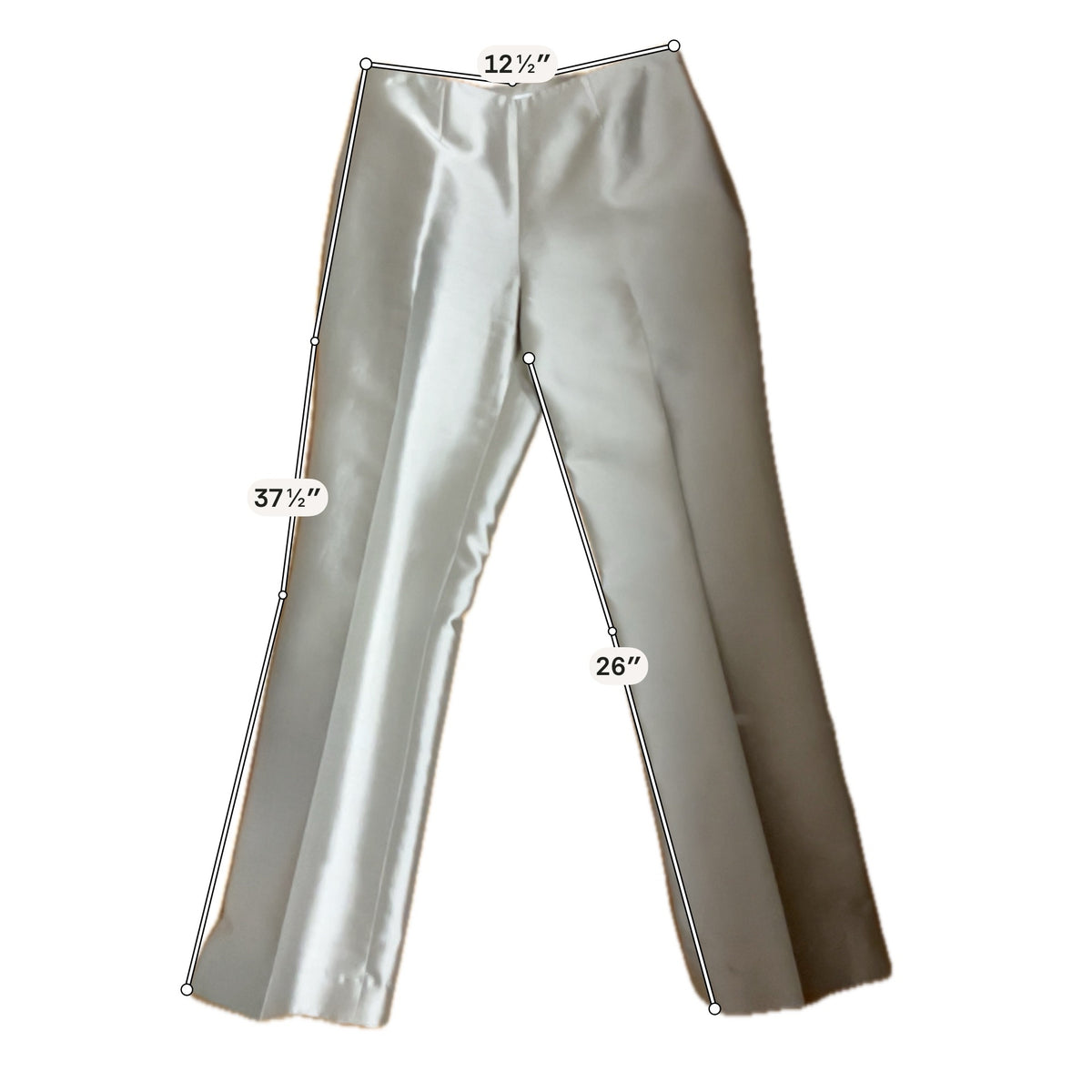 Reba Champagne Silk Wool Wide Leg Dress Pants - Size 4 - ONLINE ONLY