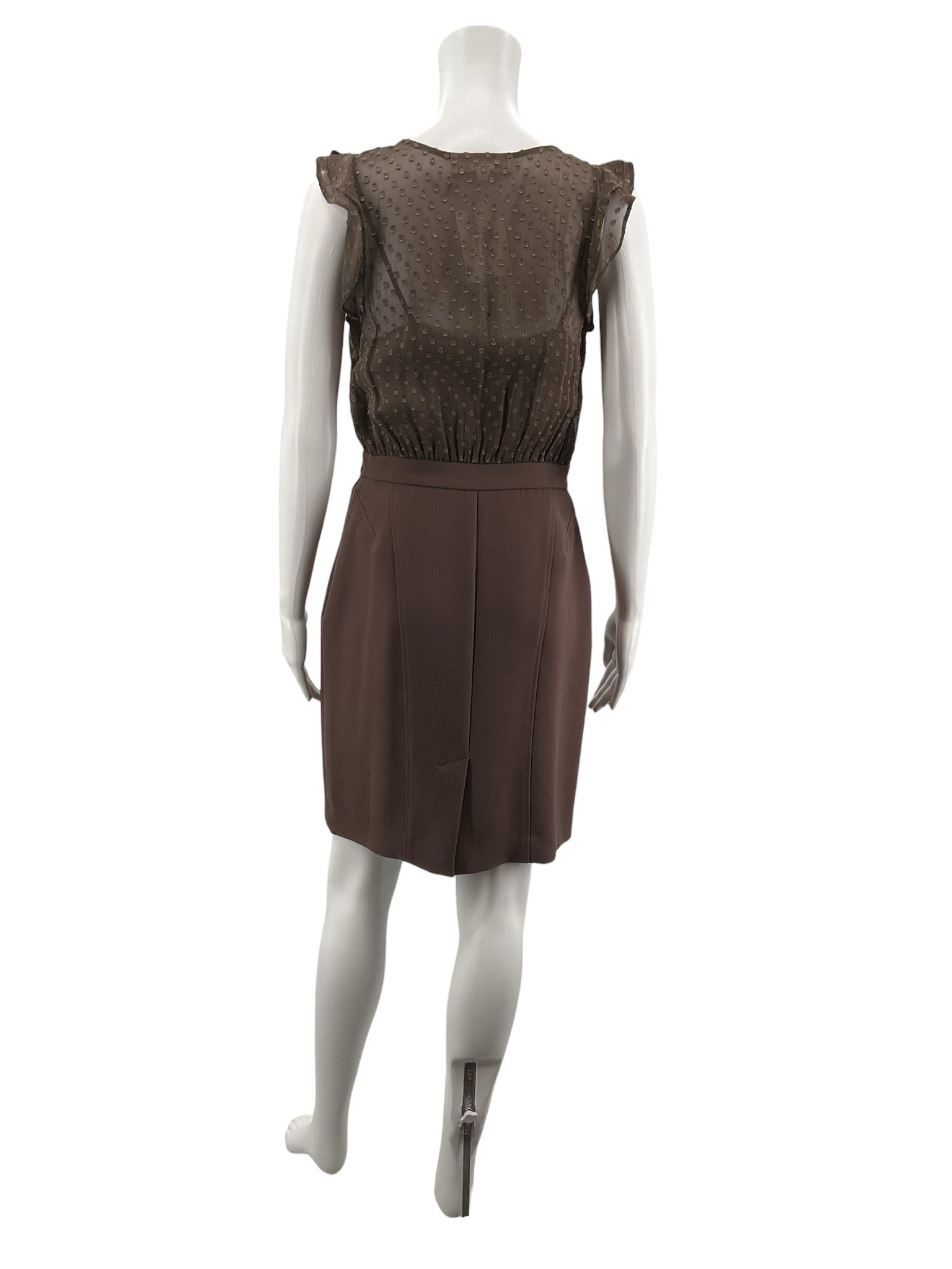 Loft Brown Dots Pre-Owned Ladies Dress - Size 0