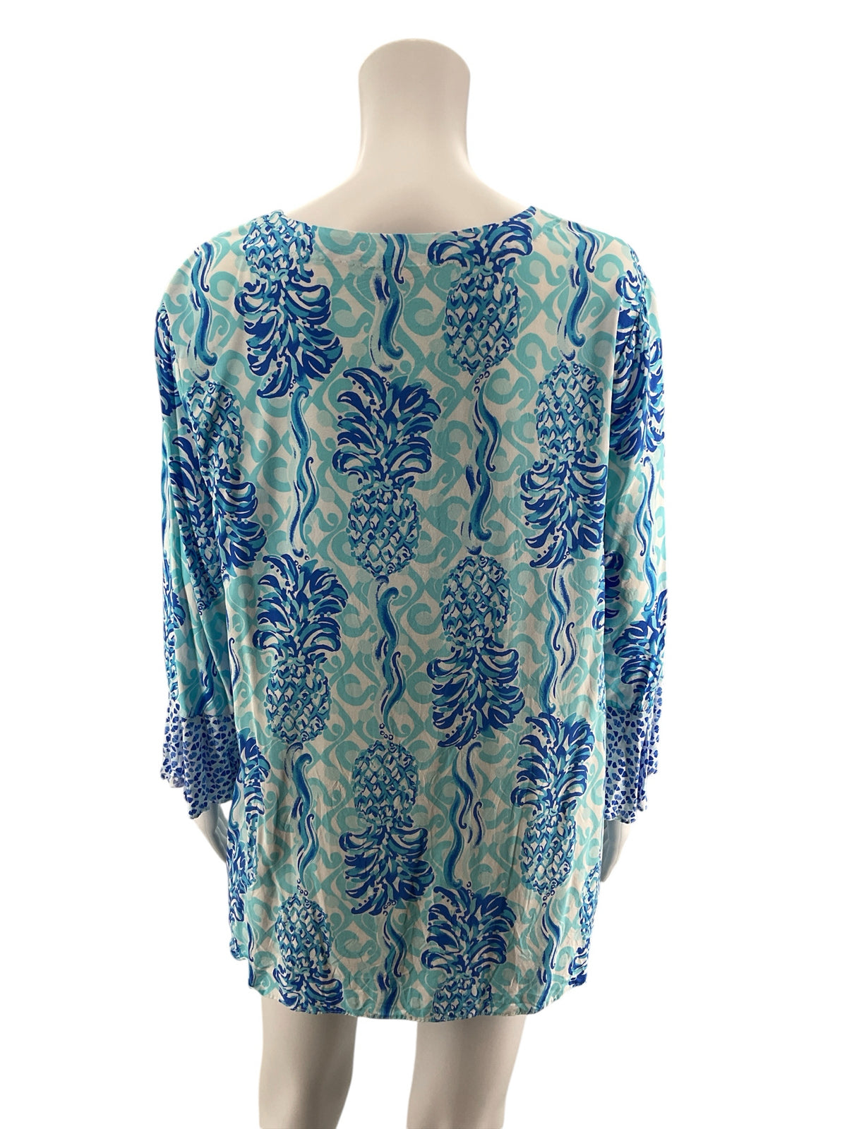 Lilly Pulitzer Matilda Tunic Top Tons of Fun Pineapple Print Size Large